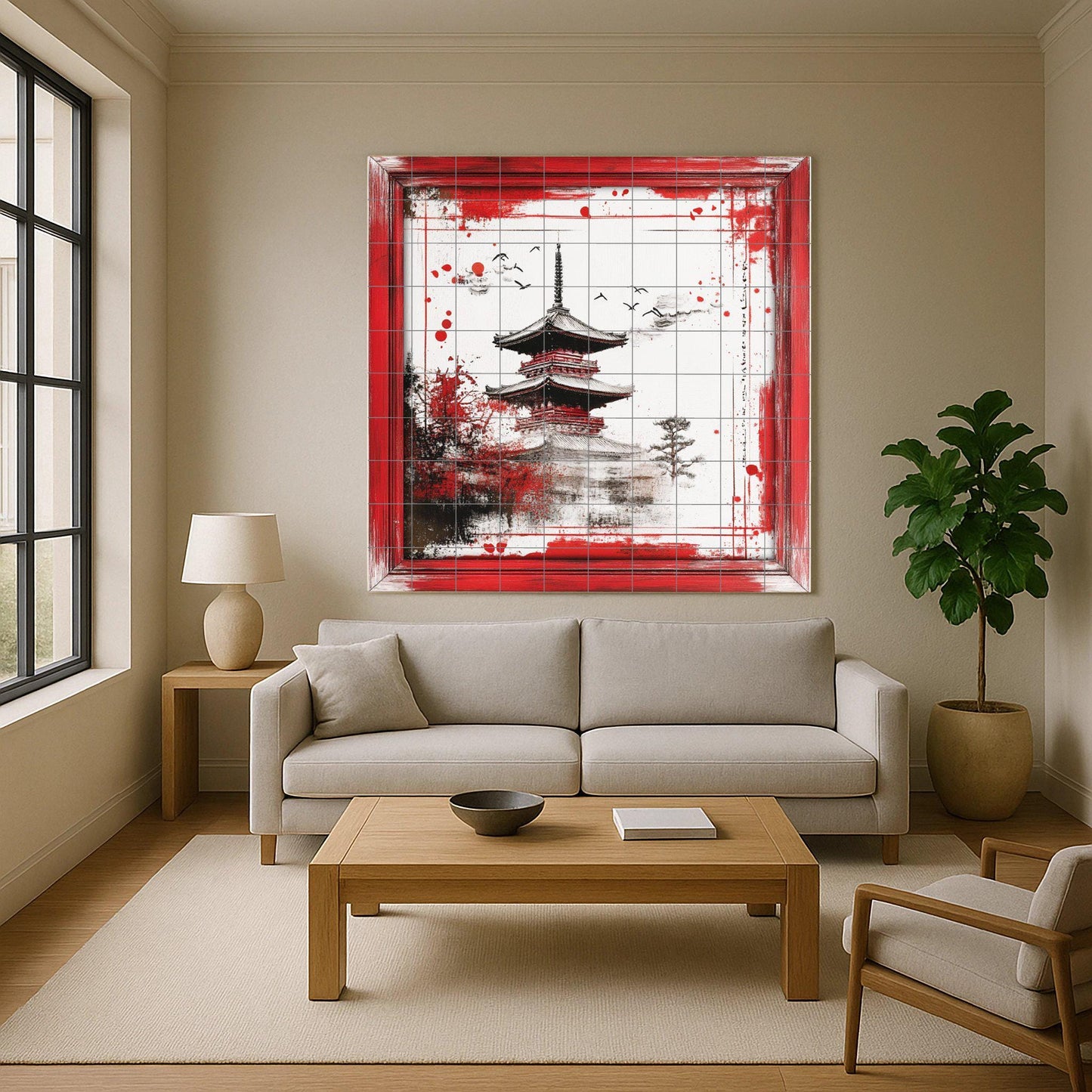 Pagoda japonesa · Fresque Céramique — Art Mural Nature
