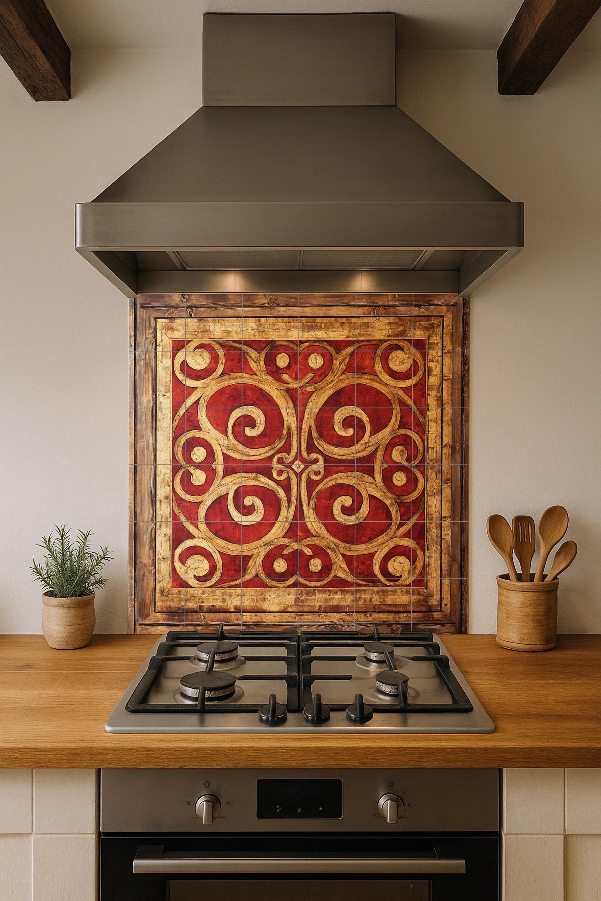 Bizantino macedonio · Ceramic Wall Mural — Folk-Art Décor