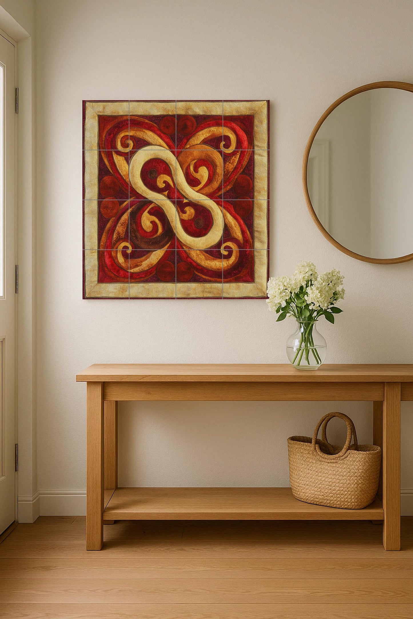 Ceramic Tile Mural: Knot mongol — Folk-Art Décor