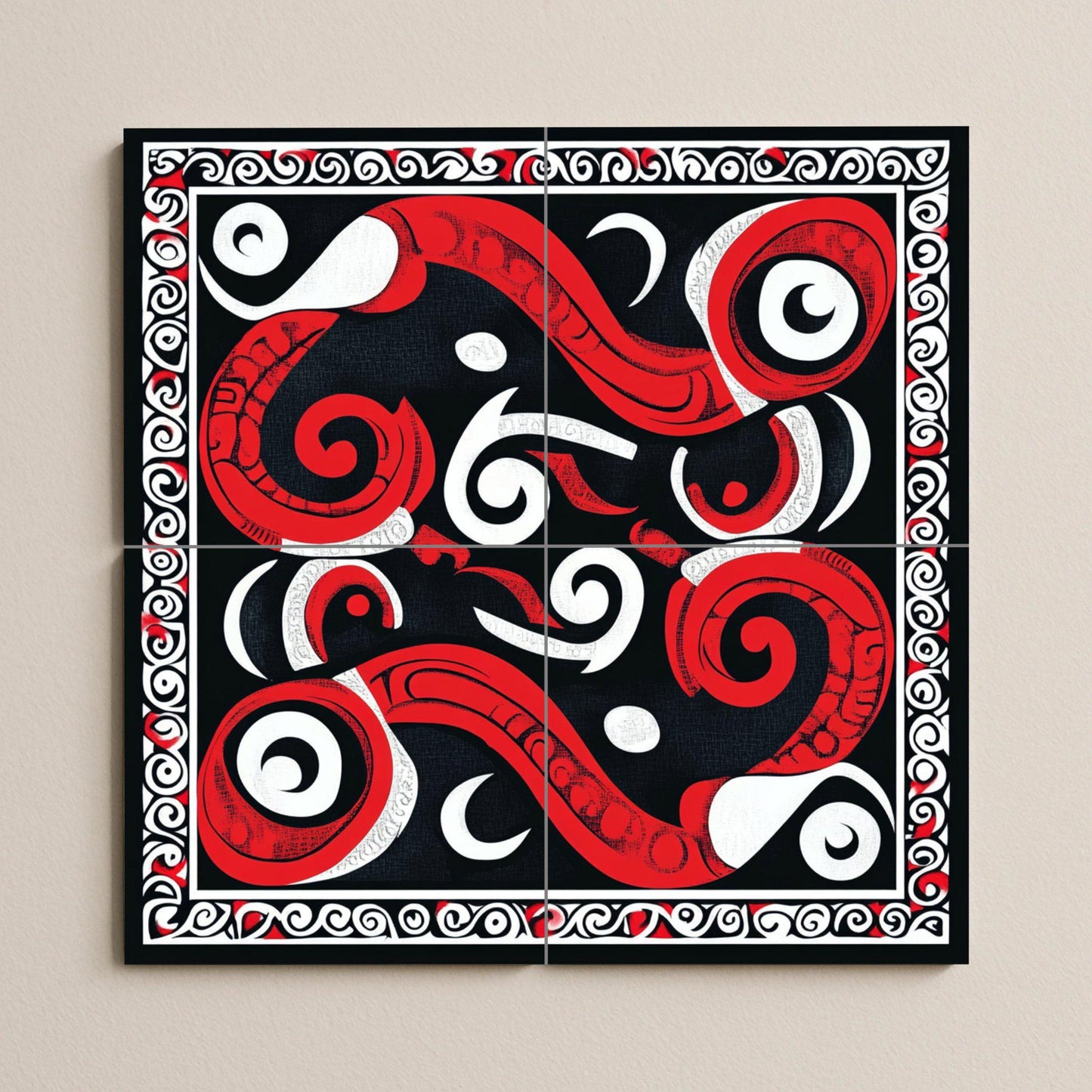 Mural cerámico maorí Kōwhaiwhai