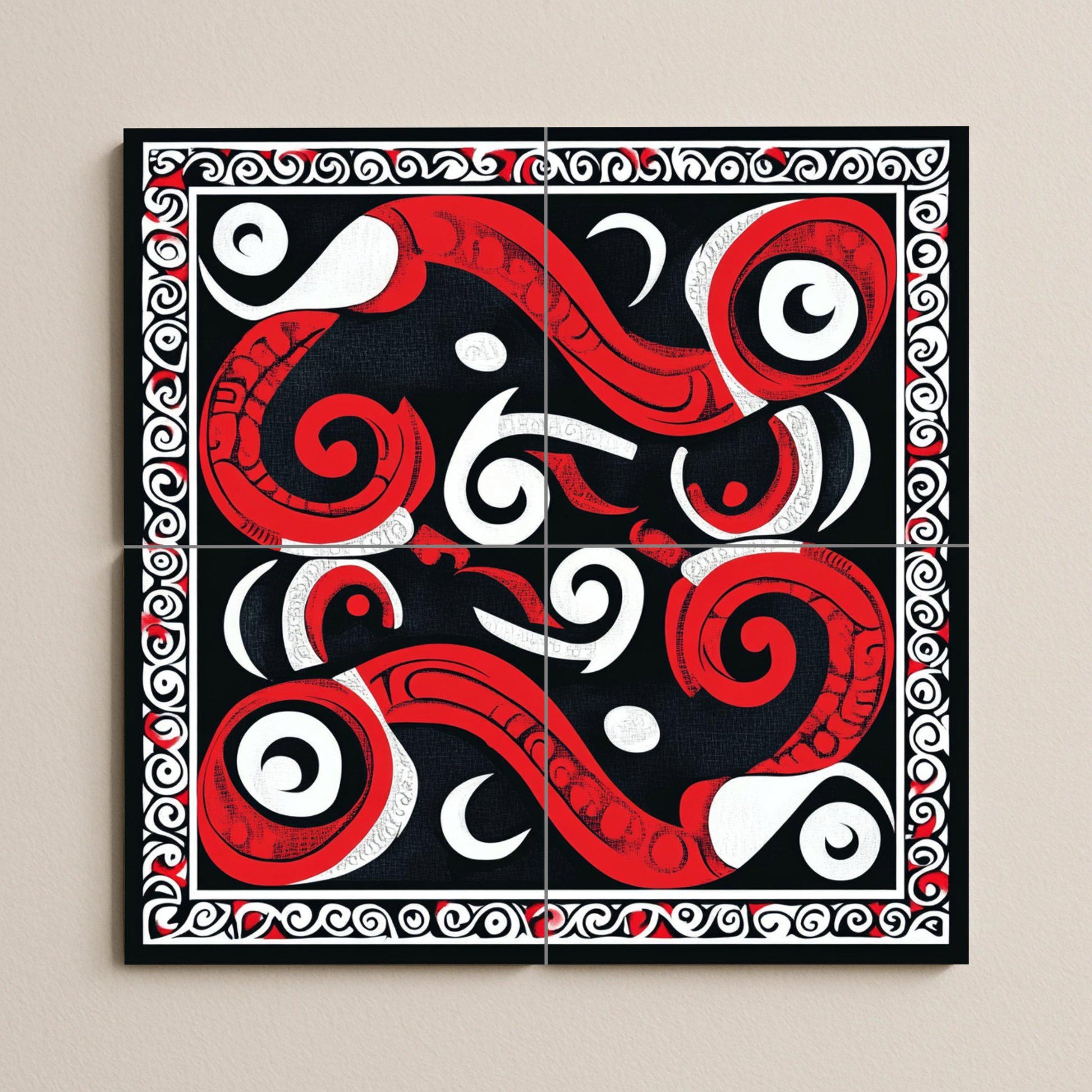Mural cerámico maorí Kōwhaiwhai
