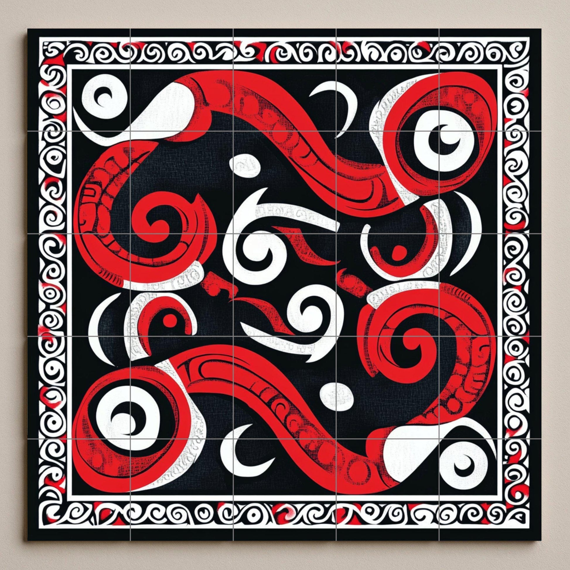 Mural cerámico maorí Kōwhaiwhai