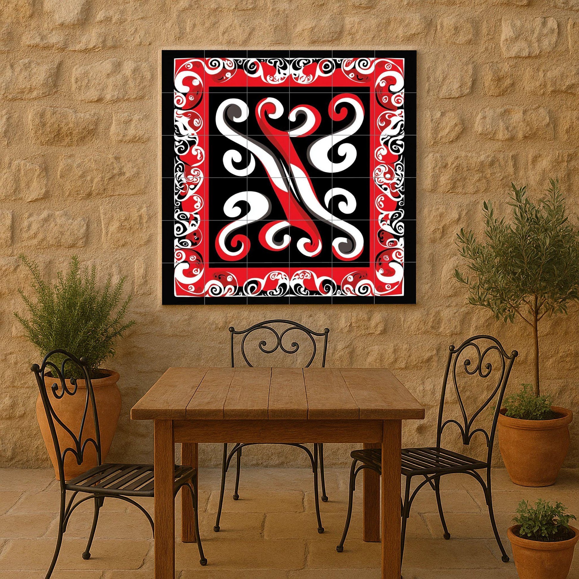 Fliesenbild Cerámica tribal polinesia — Volkskunst & Ornament