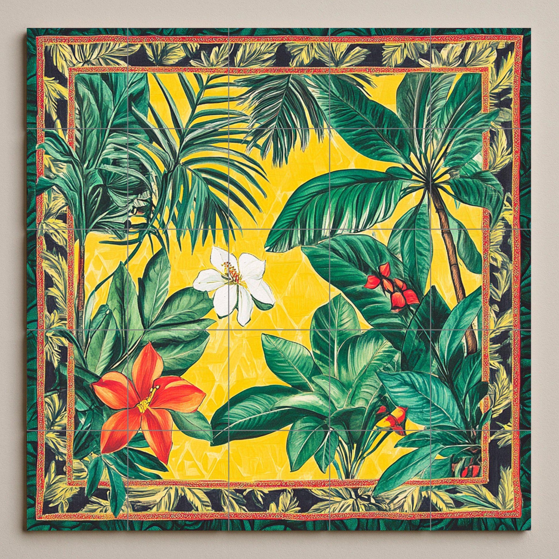 Cerámica brasileña con flores tropicales — Art Mural Nature, Art Mural en Céramique