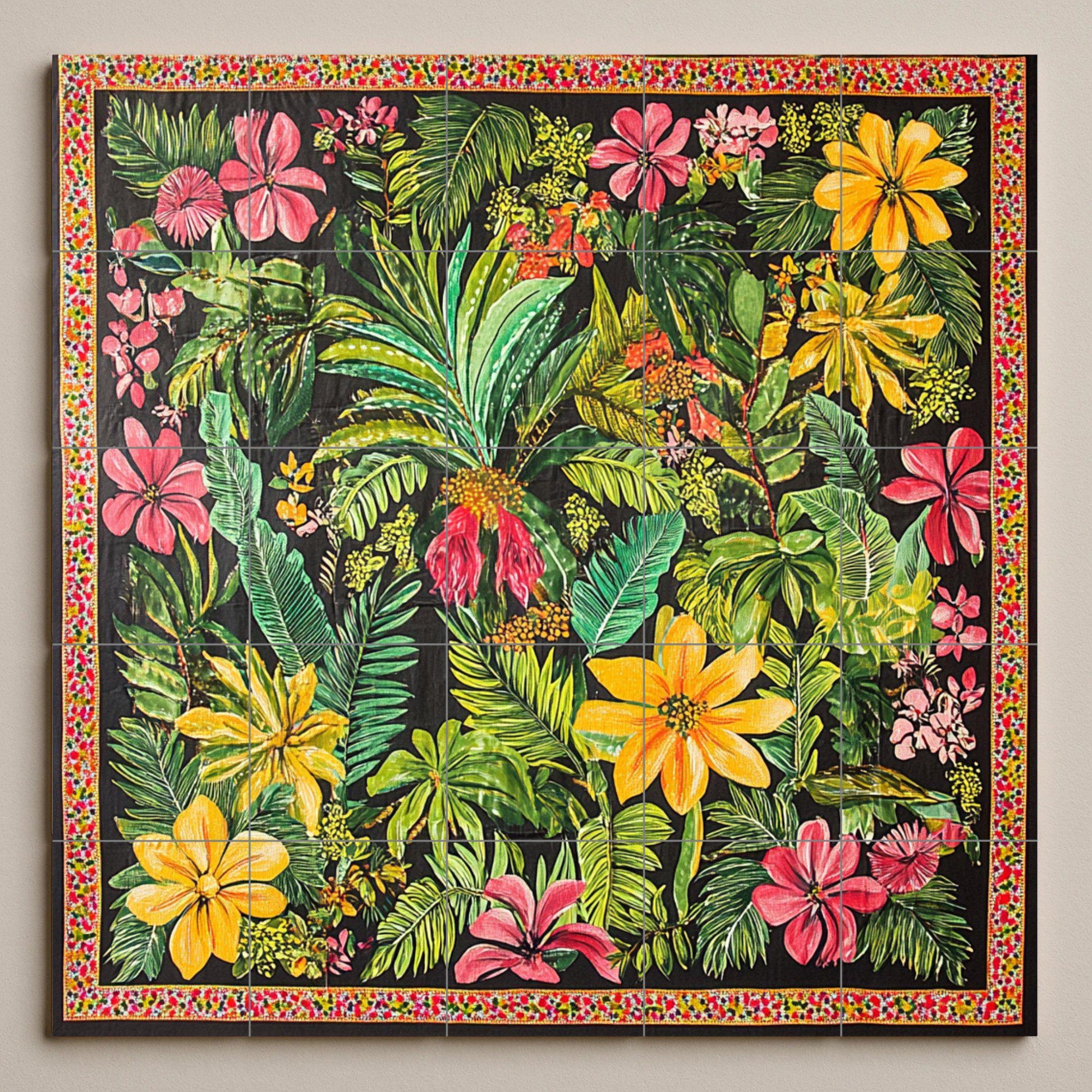 Fliesenbild Cerámica Tropisch mit Blumen exóticas — Garten- & Natur-Dekor