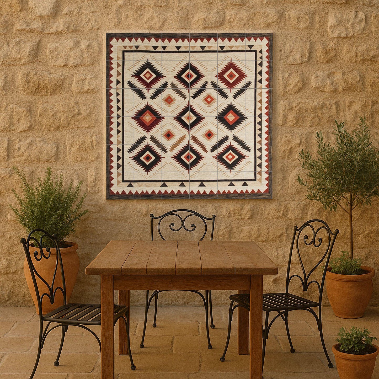 Mural cerámico textil navajo