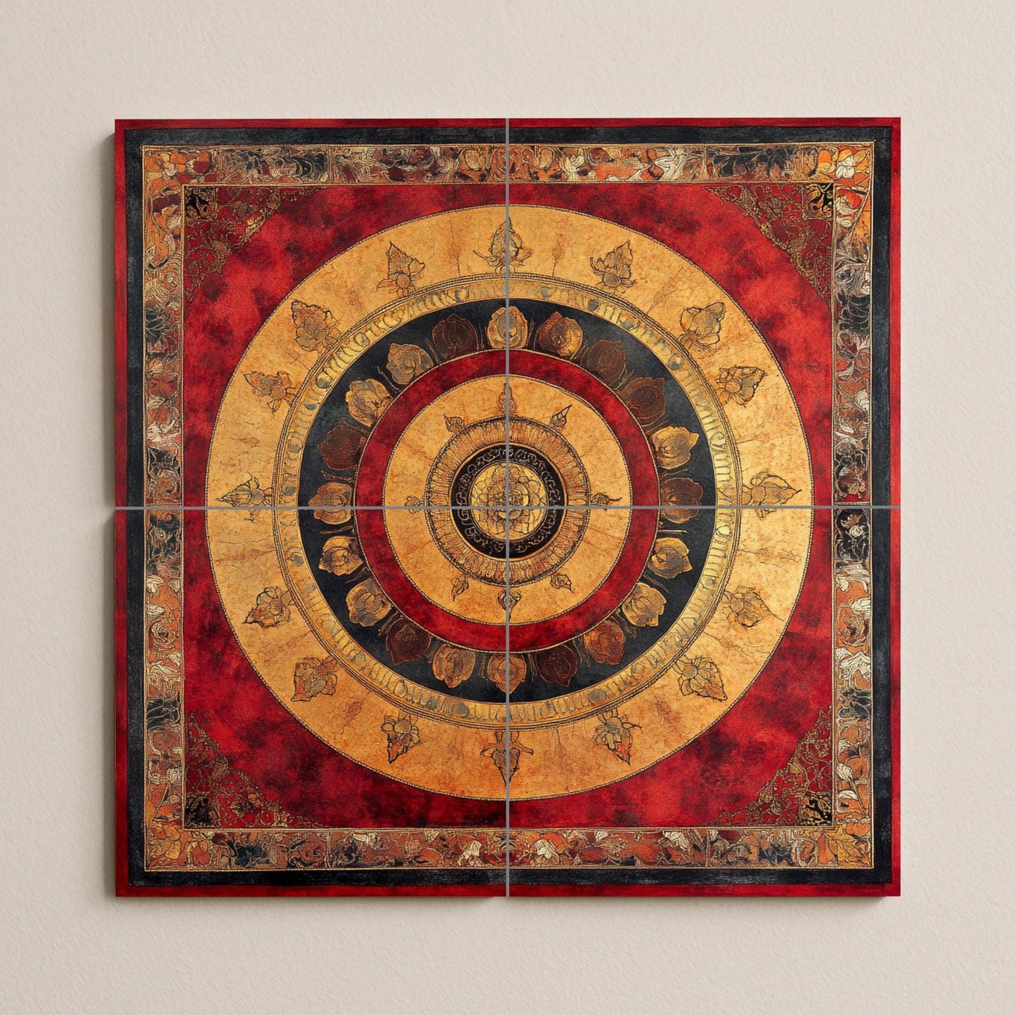 Mandala nepalí — Devotional Tile Art · Ceramic Tile Mural