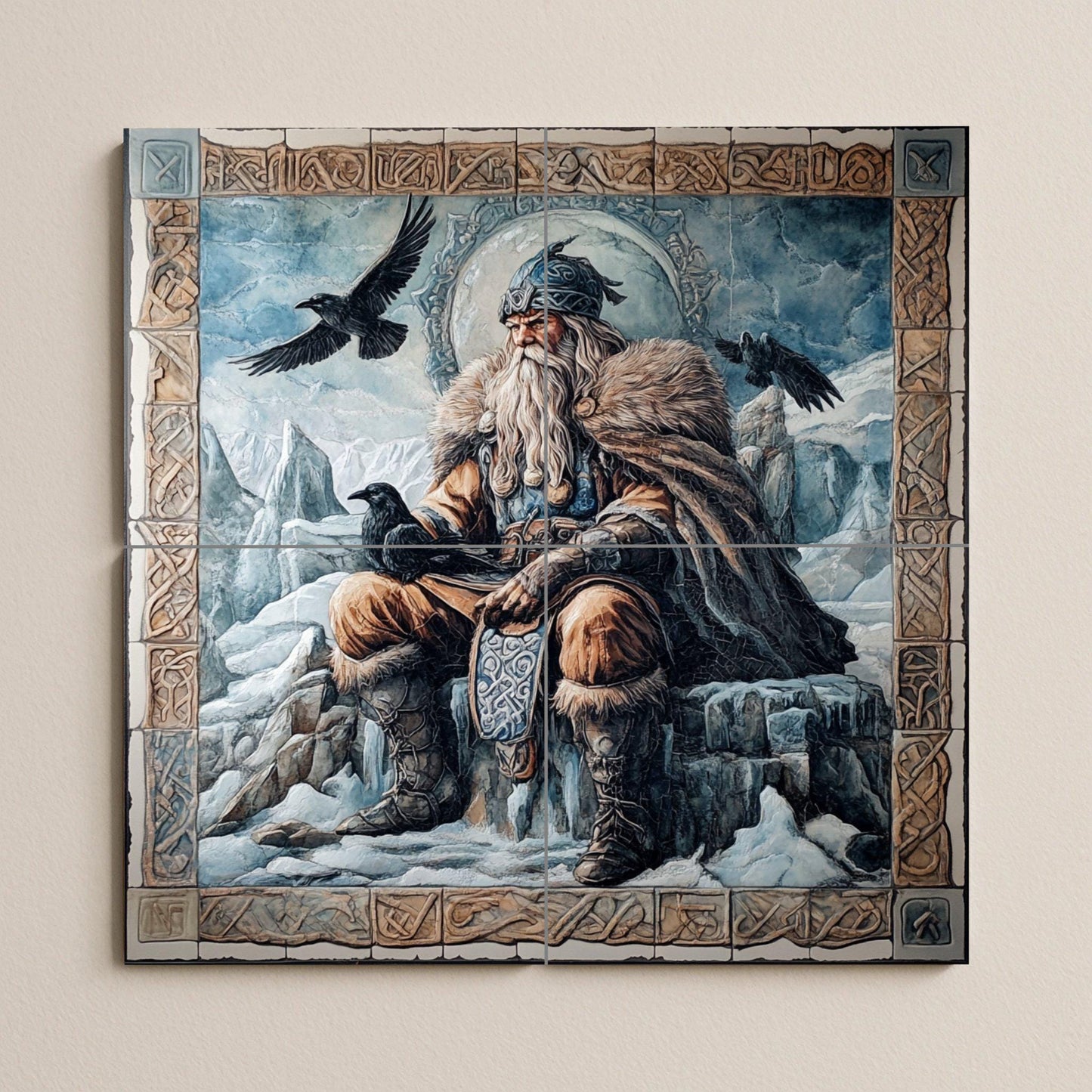 Mitología Nordisch — Antiker Sagen-Dekor, Wandkunst aus Keramikfliesen
