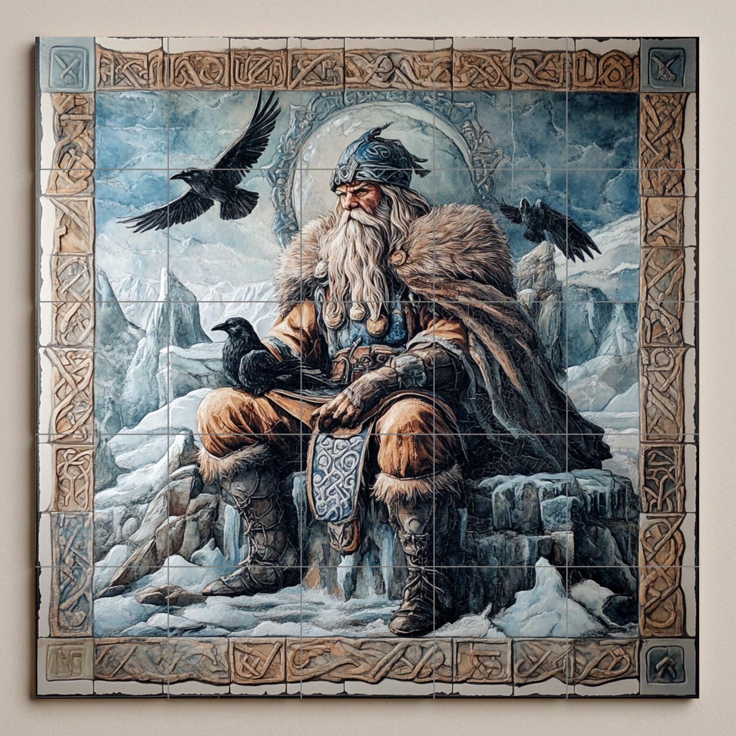 Mitología Nordisch — Antiker Sagen-Dekor, Wandkunst aus Keramikfliesen