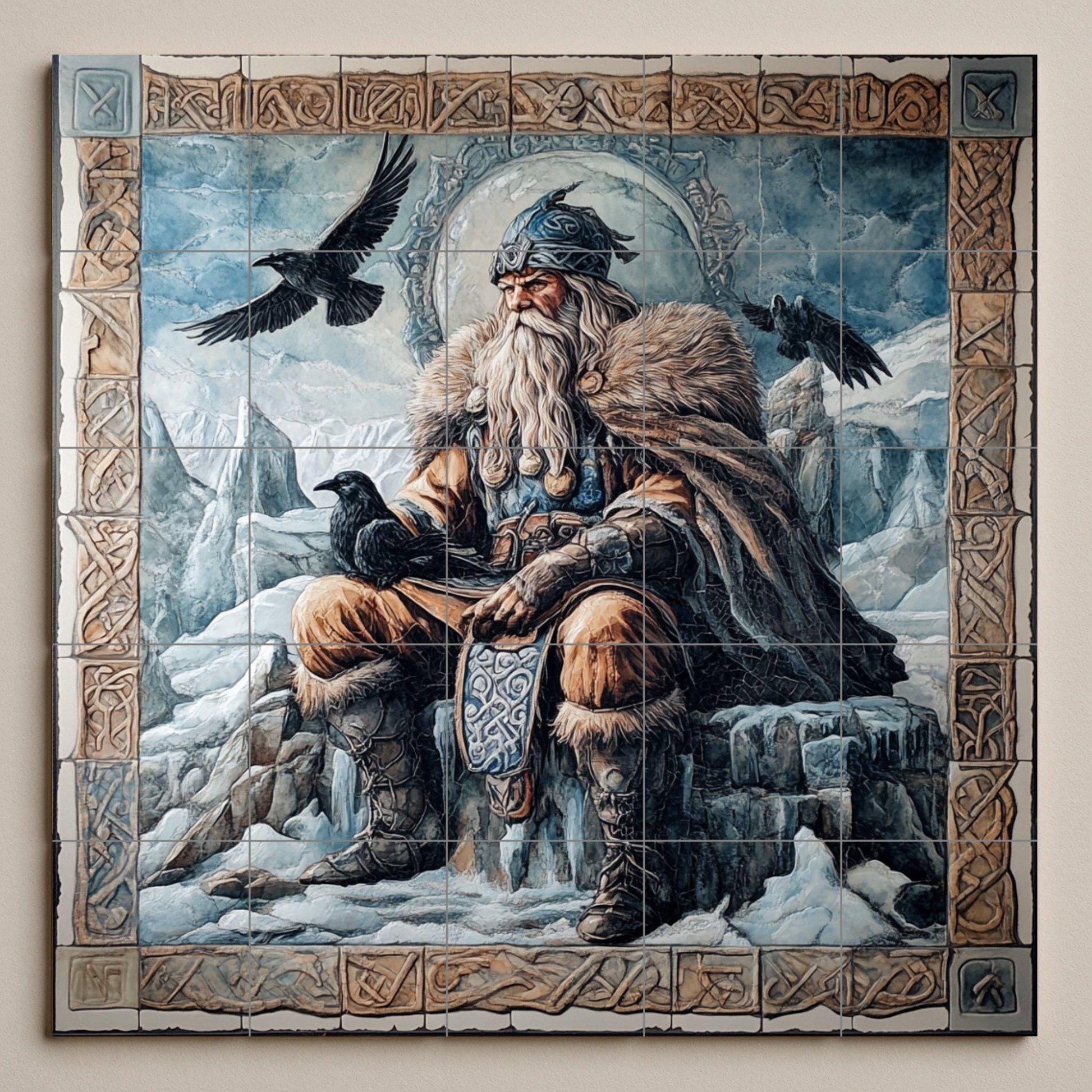 Mitología Nordisch — Antiker Sagen-Dekor, Wandkunst aus Keramikfliesen