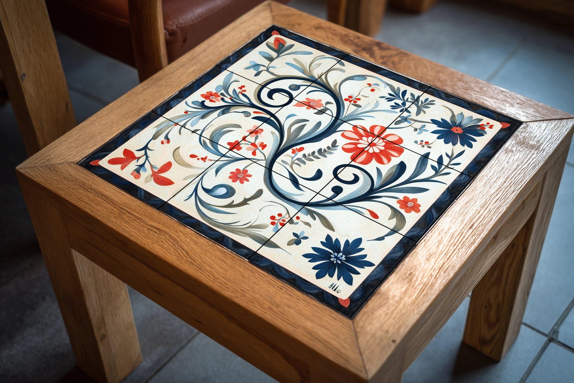 Noruego Rosemaling — Mythology Wall Art · Ceramic Tile Mural