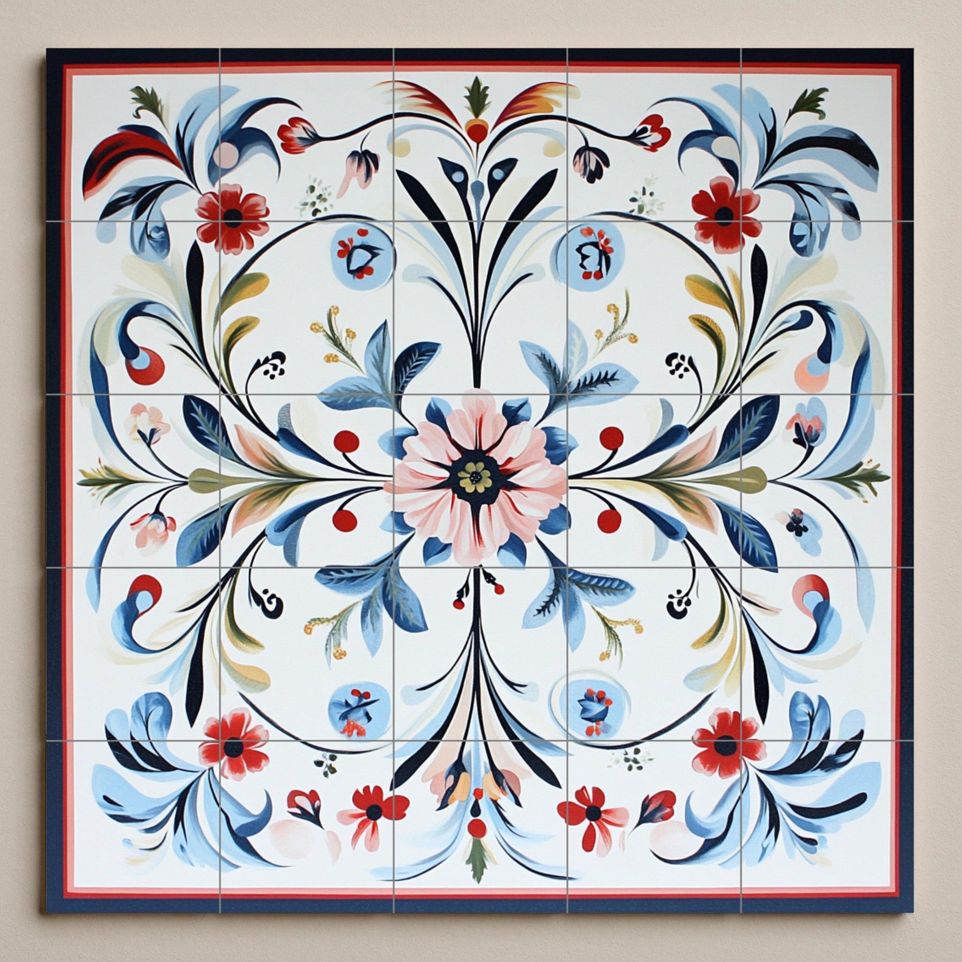 Noruego Rosemaling — Mythology Wall Art · Ceramic Tile Mural