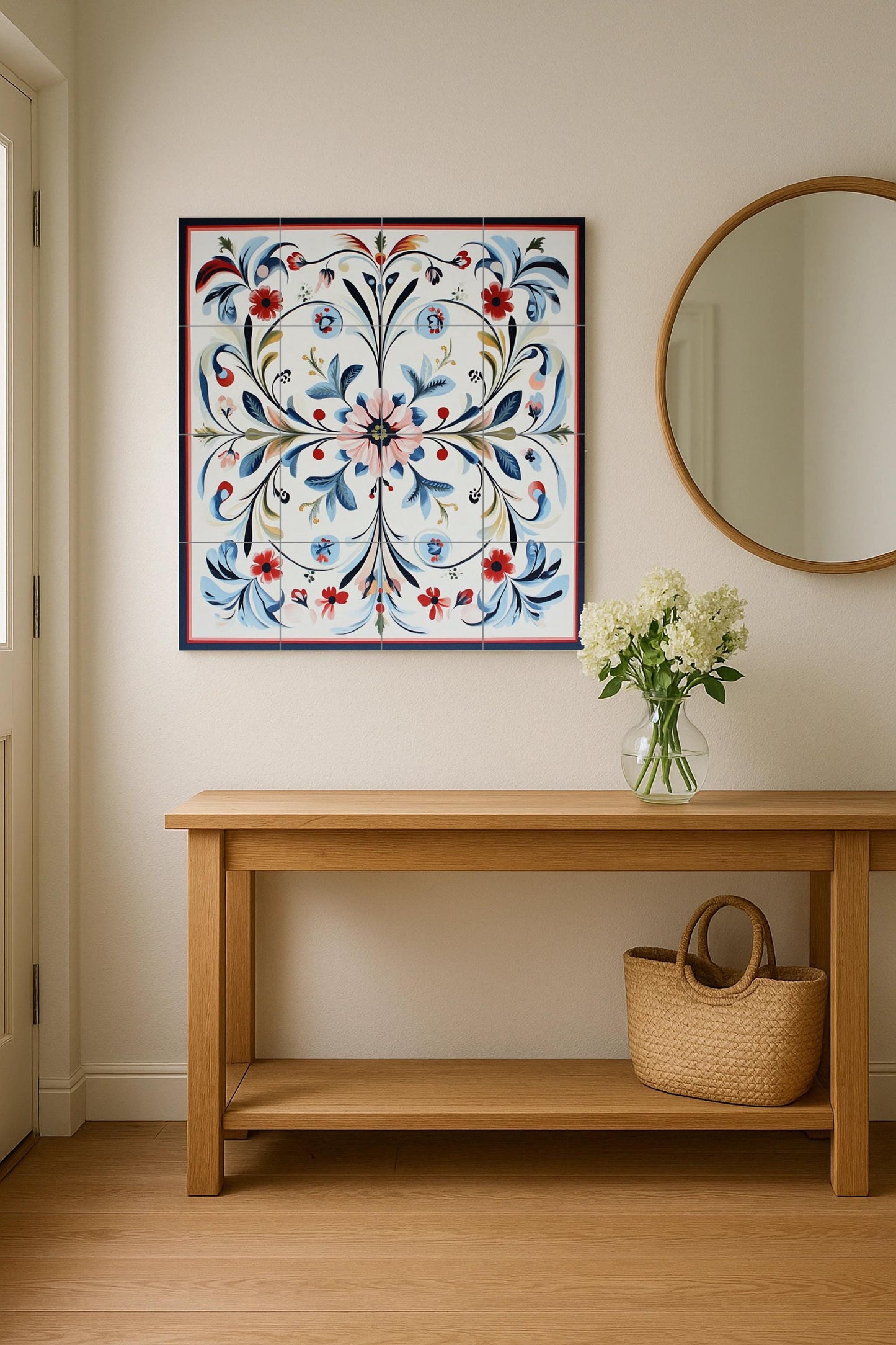 Noruego Rosemaling — Mythology Wall Art · Ceramic Tile Mural
