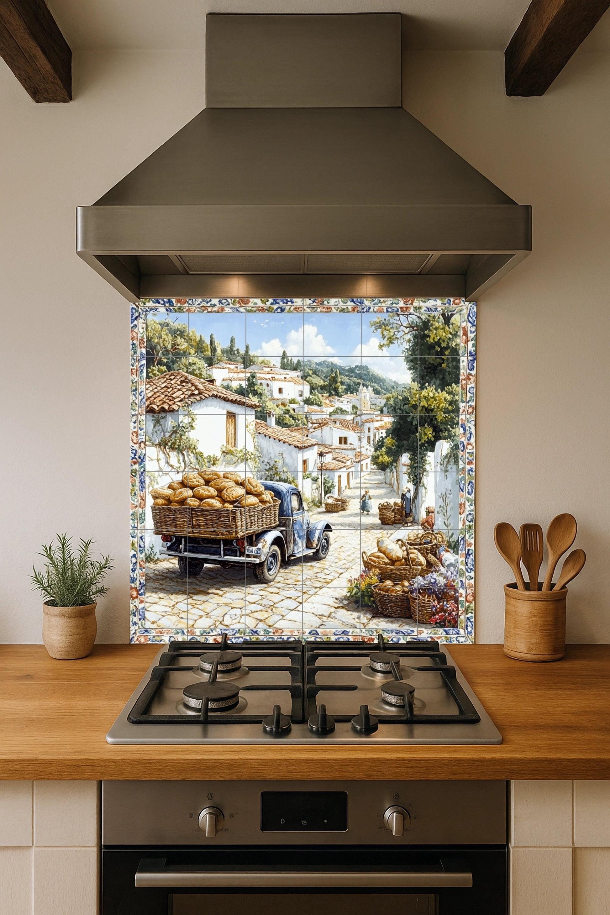 A Village of the sur of Italy — Cityscape in Tile · Ceramic Tile Mural