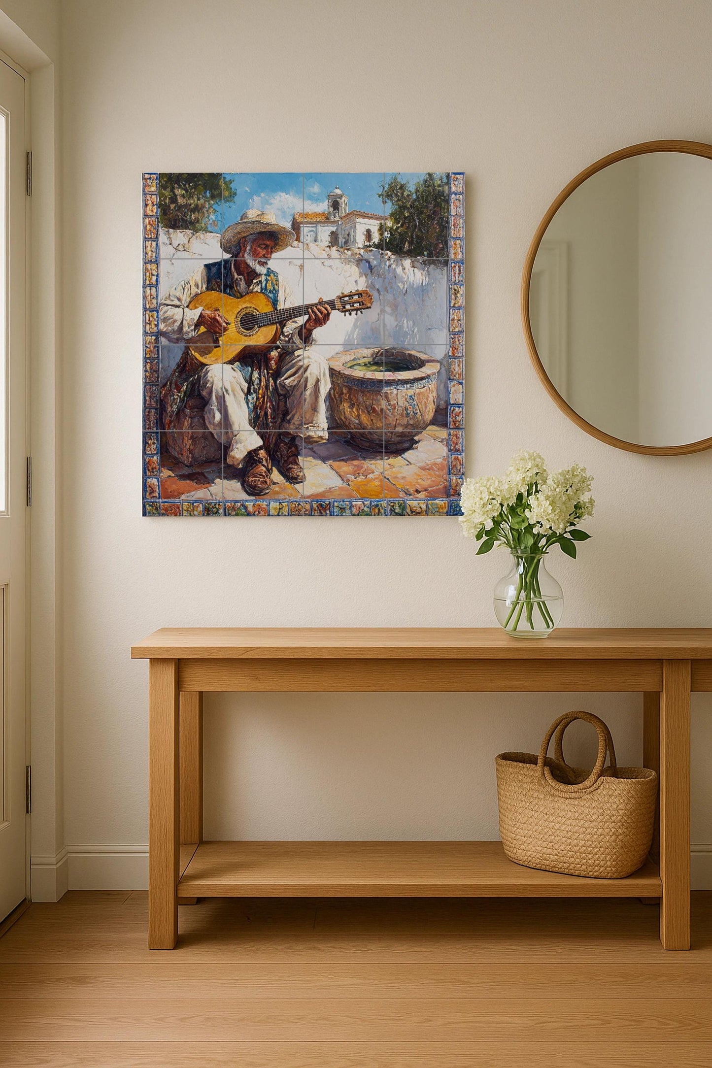 Mural de cerámica flamenca andaluza