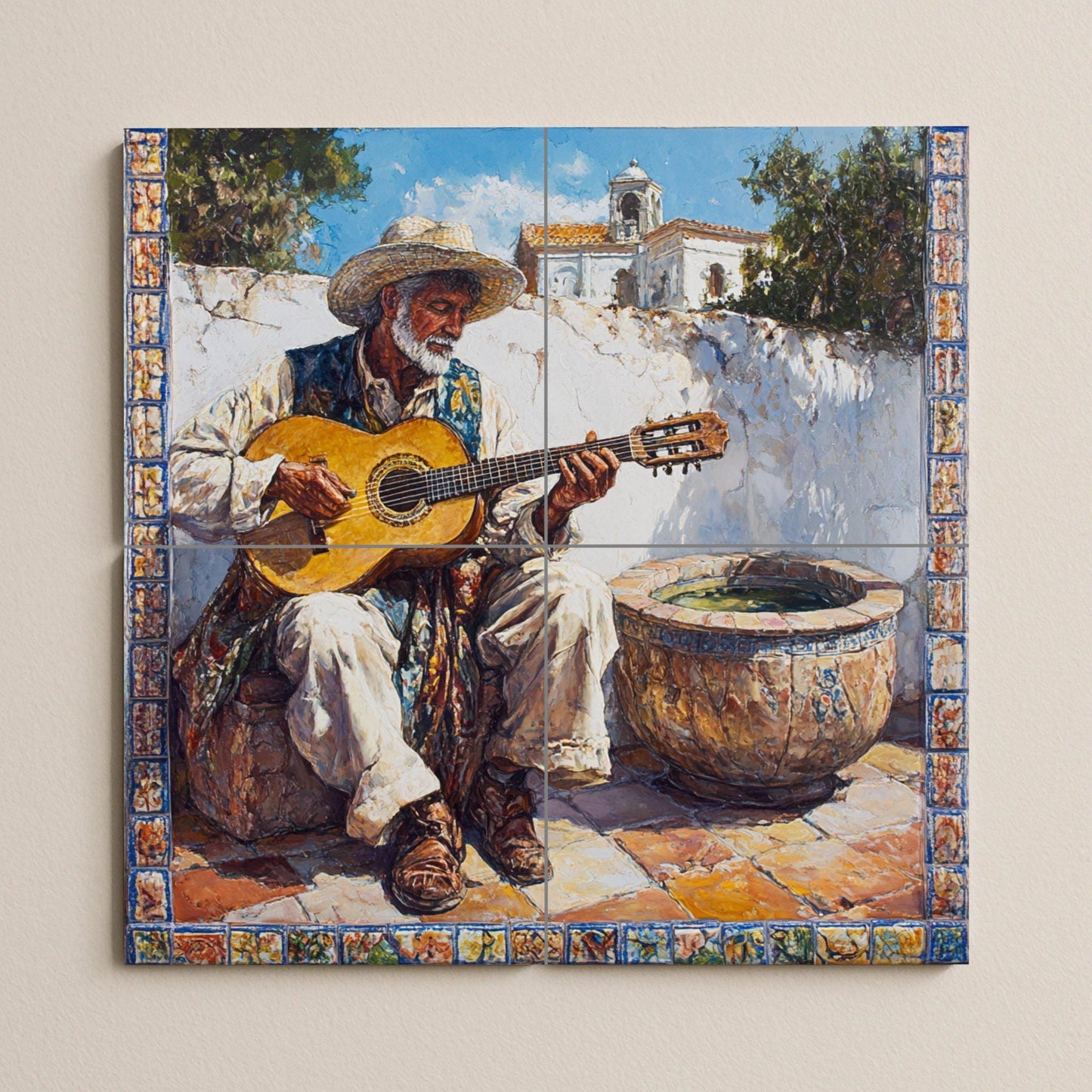 Mural de cerámica flamenca andaluza