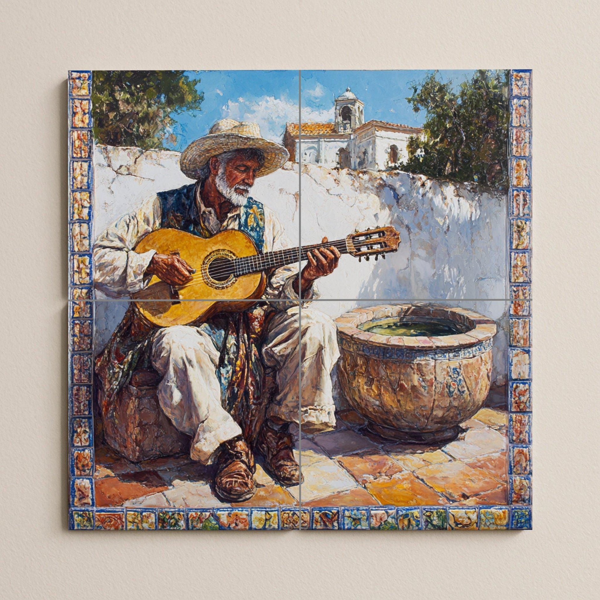 Mural de cerámica flamenca andaluza