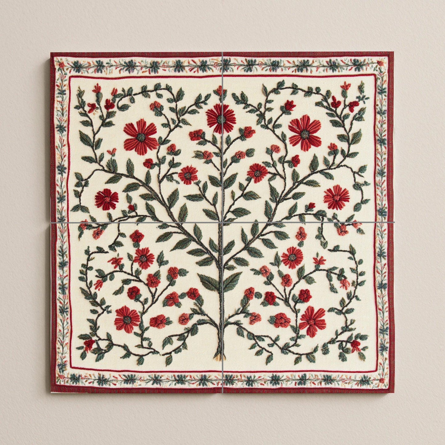 Fliesenbild Bordado von Belén — Botanische Landschaft