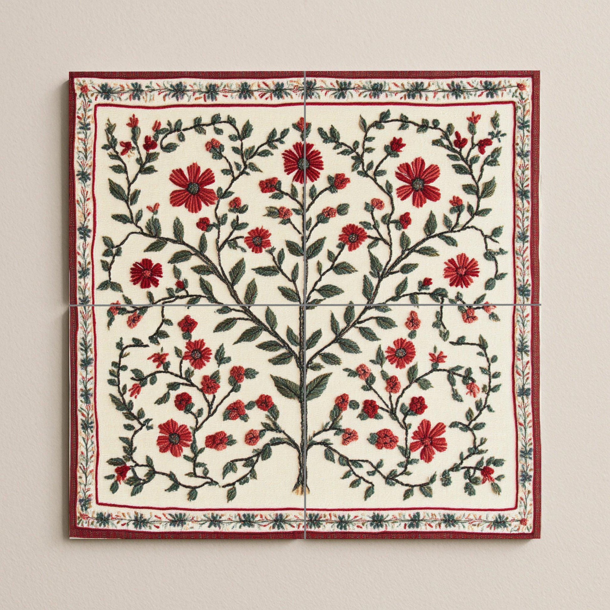 Fliesenbild Bordado von Belén — Botanische Landschaft