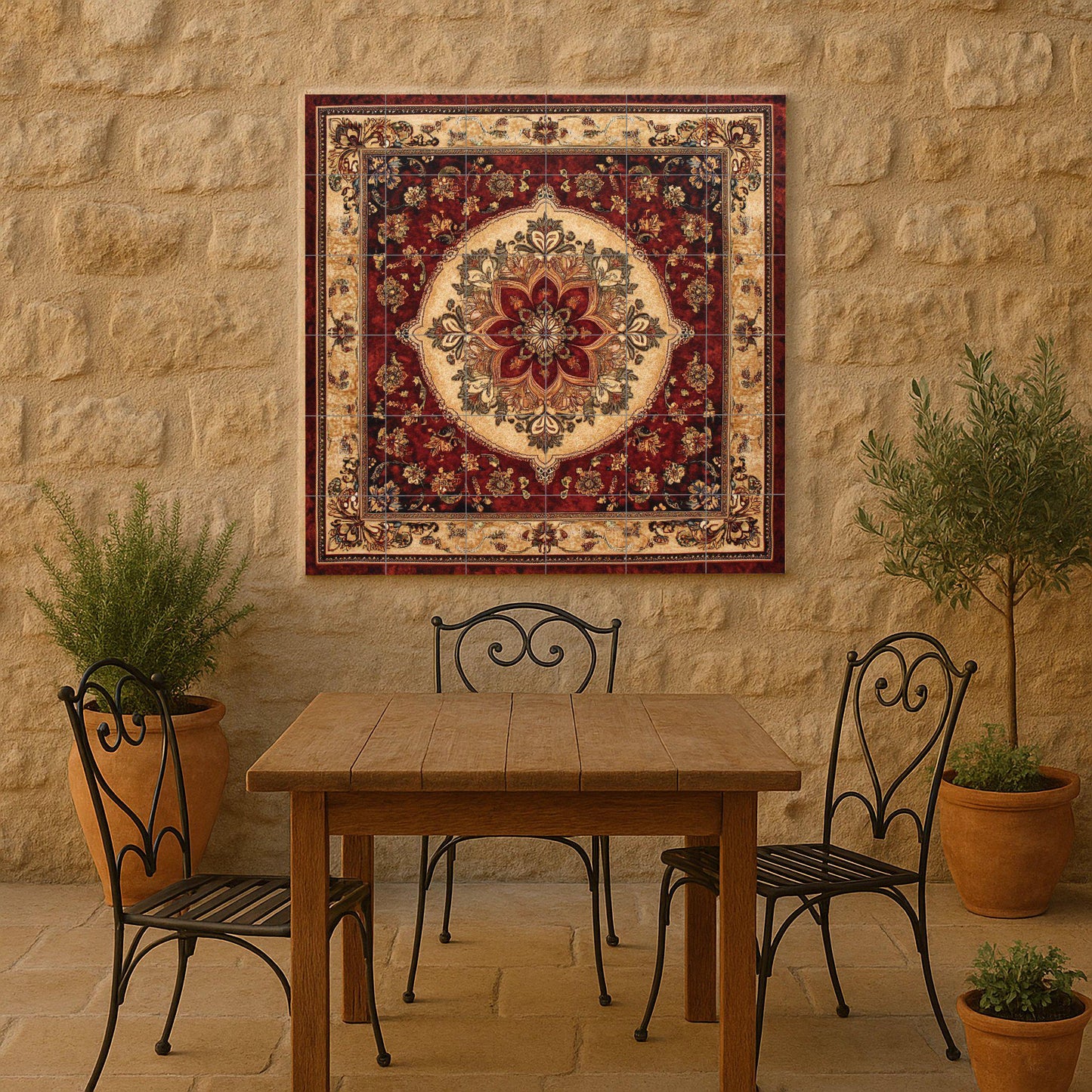 Persian — Botanical Landscape · Ceramic Tile Mural