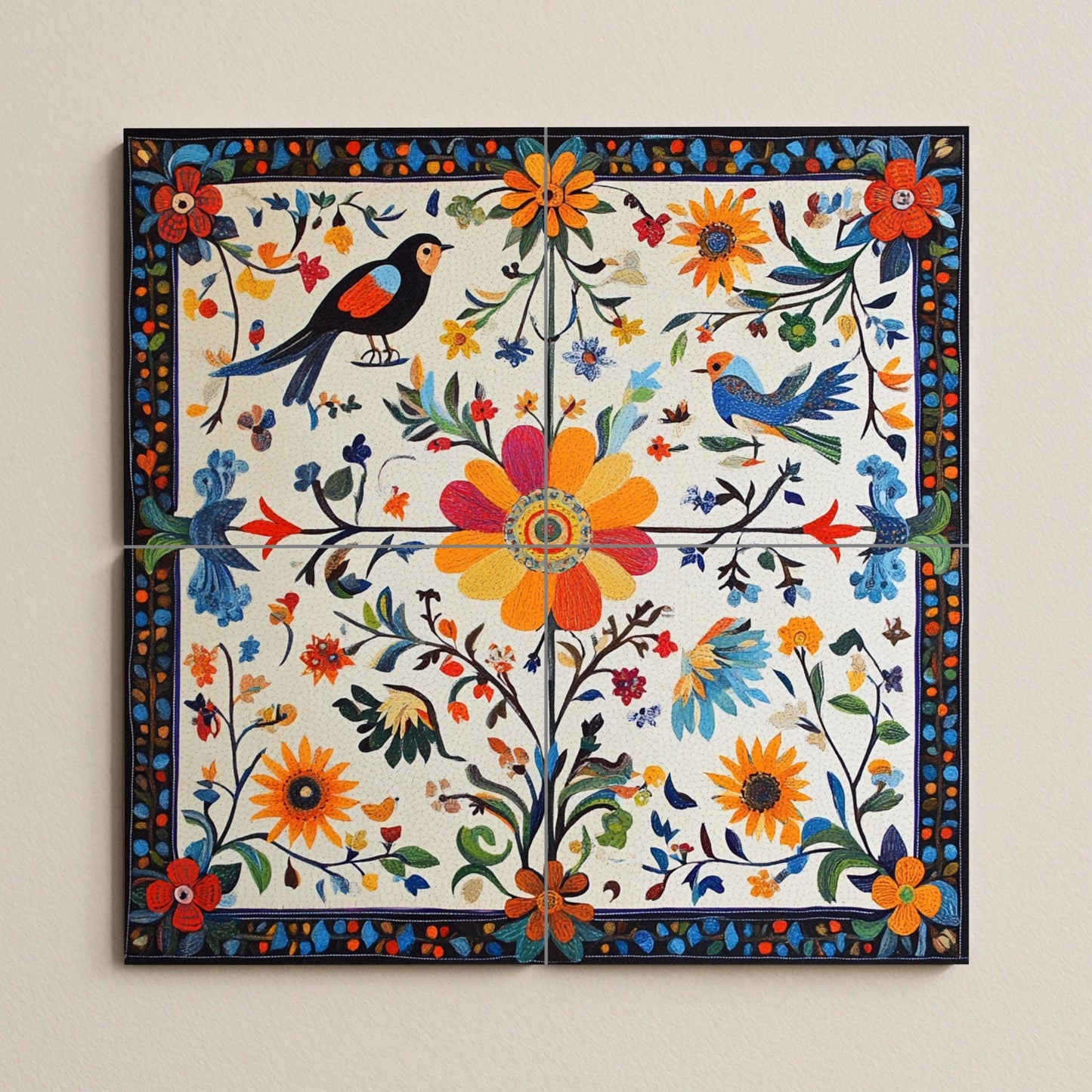 Ceramic Tile Mural: Cerámica Folk polaca — Travel Wall Décor
