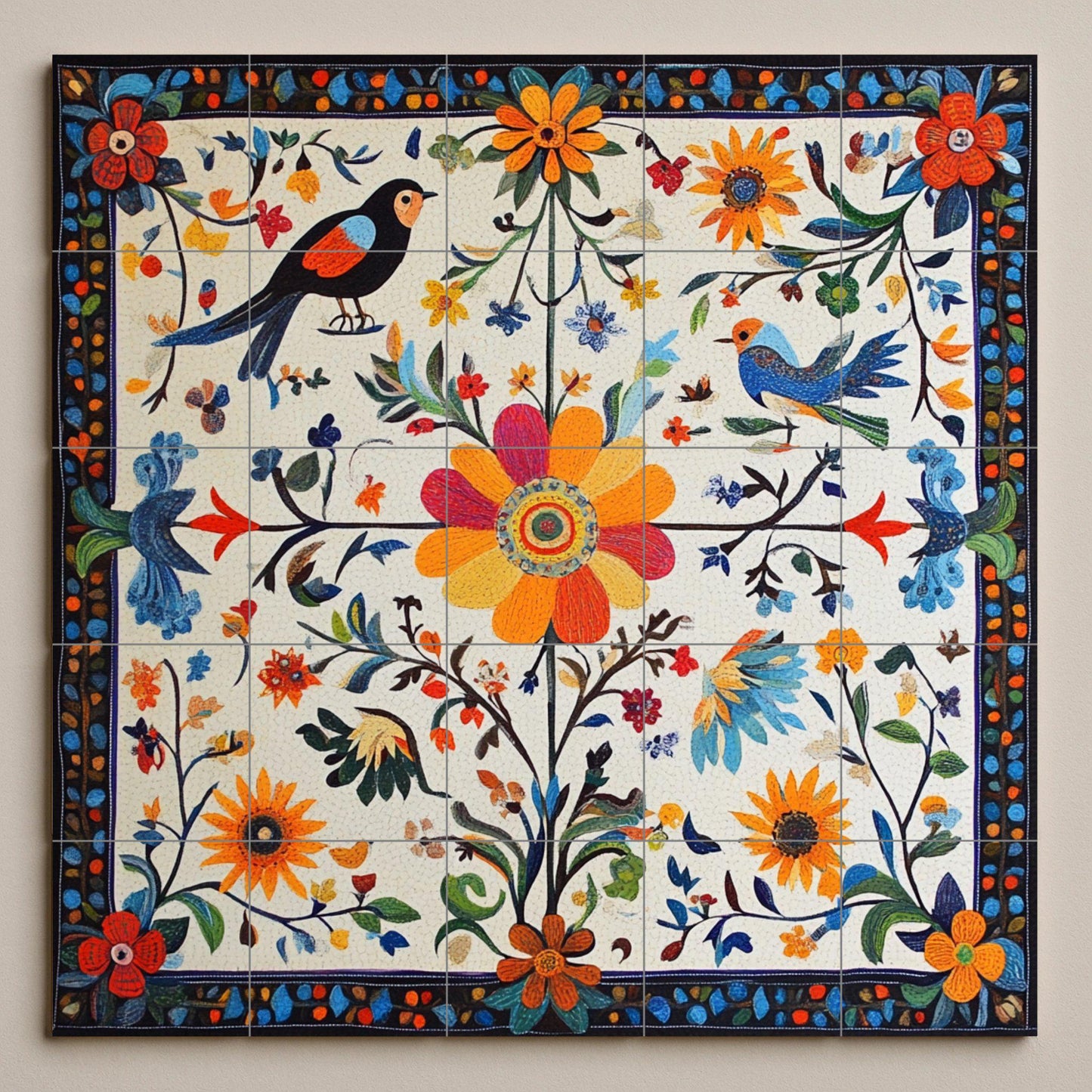 Ceramic Tile Mural: Cerámica Folk polaca — Travel Wall Décor
