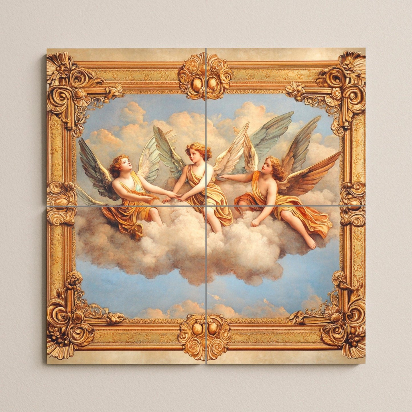 Anges Celestiales · Fresque Céramique — Scène Biblique