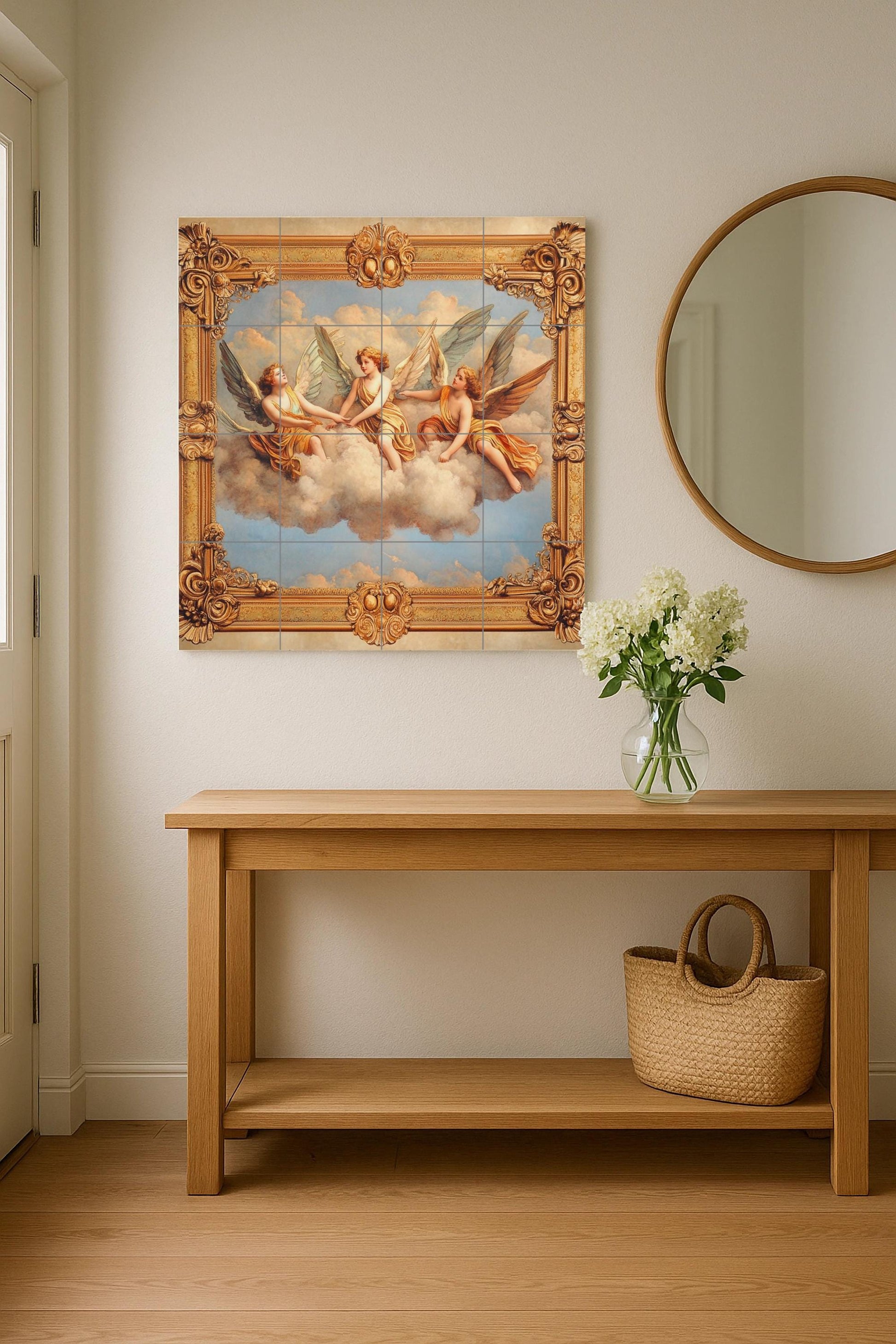 Anges Celestiales · Fresque Céramique — Scène Biblique
