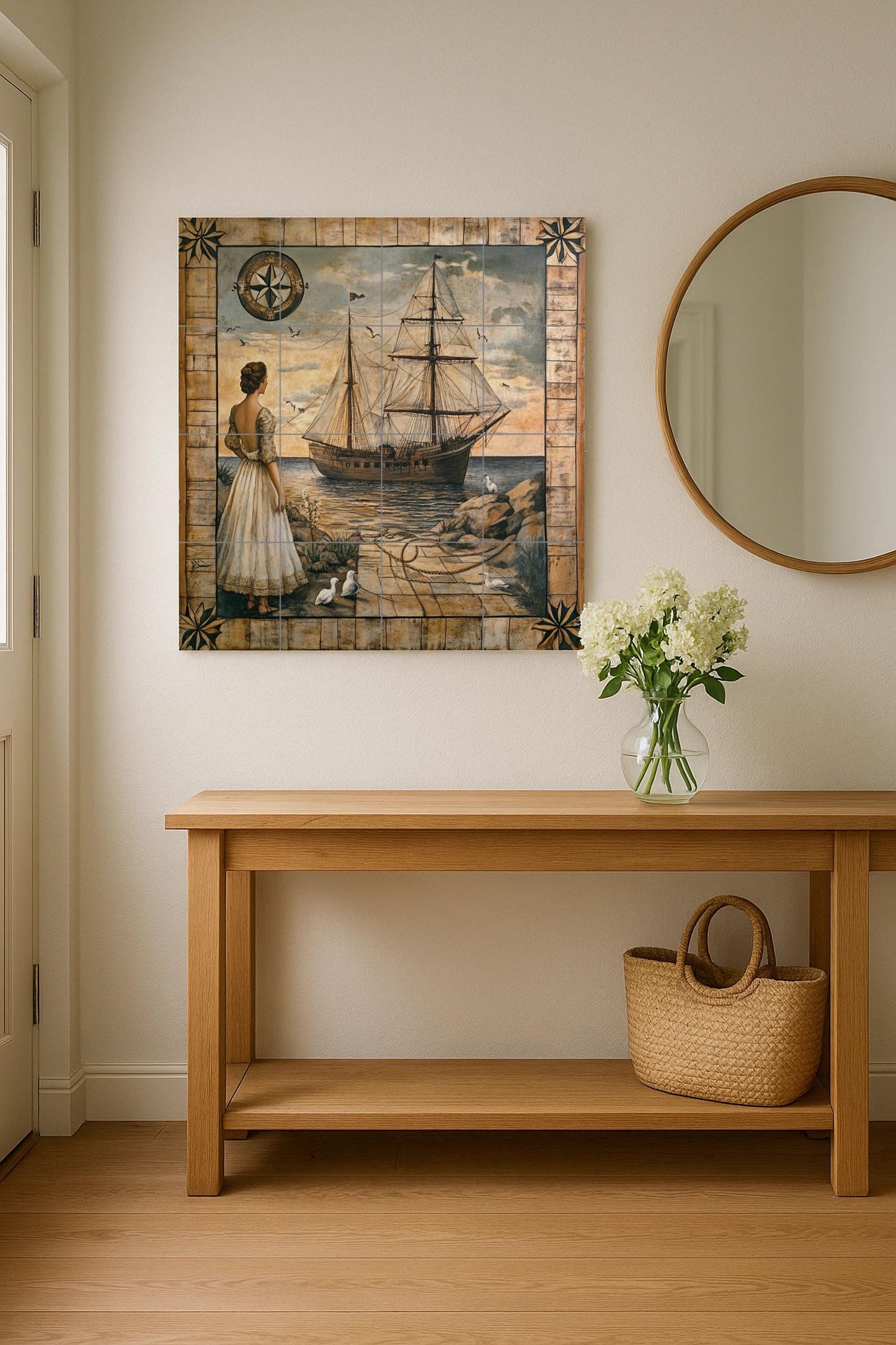 Fresque en Carrelage Maritime — Fleurs et Paysages