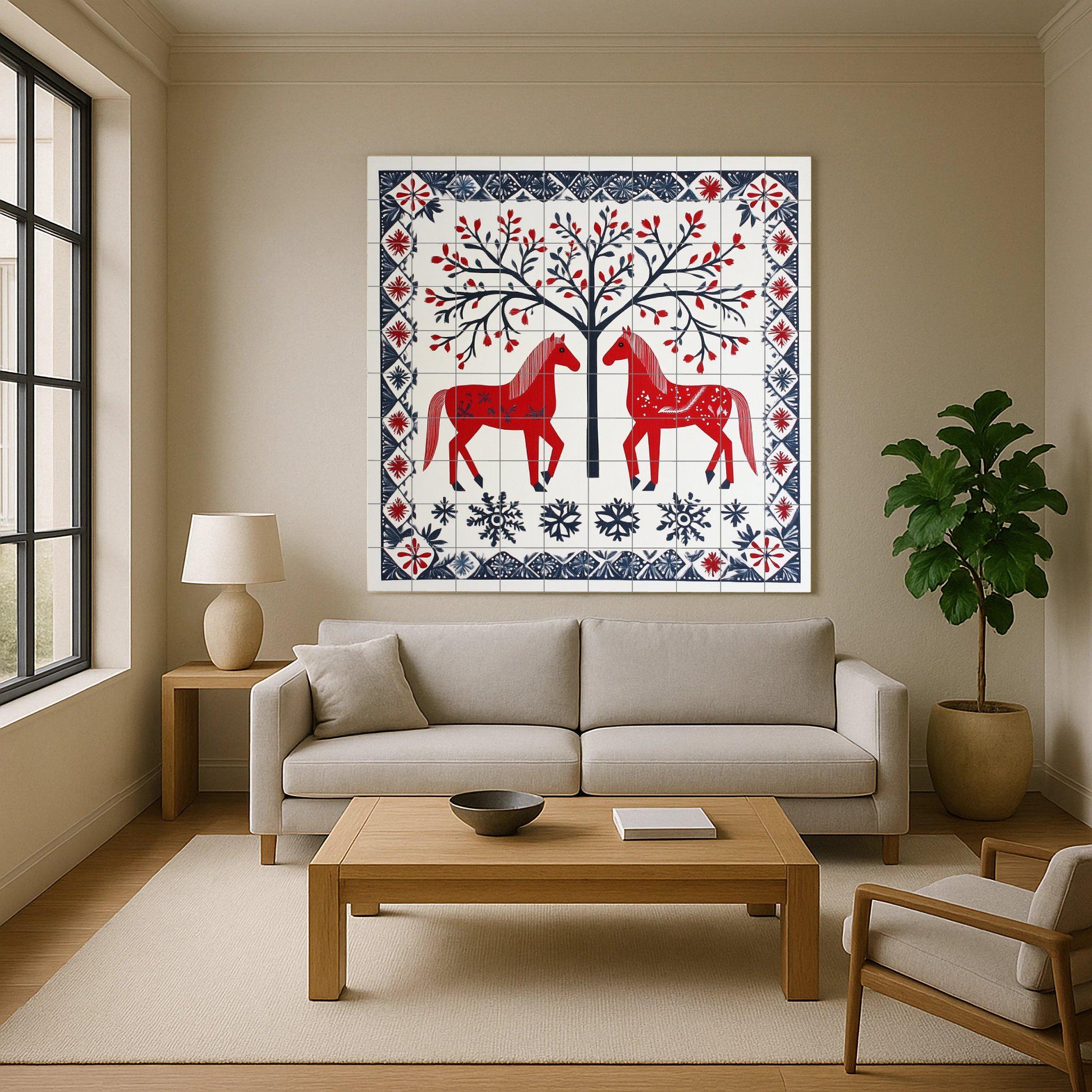 Cerámica folklórico Scandinavian · Ceramic Wall Mural — Ancient Legend Décor
