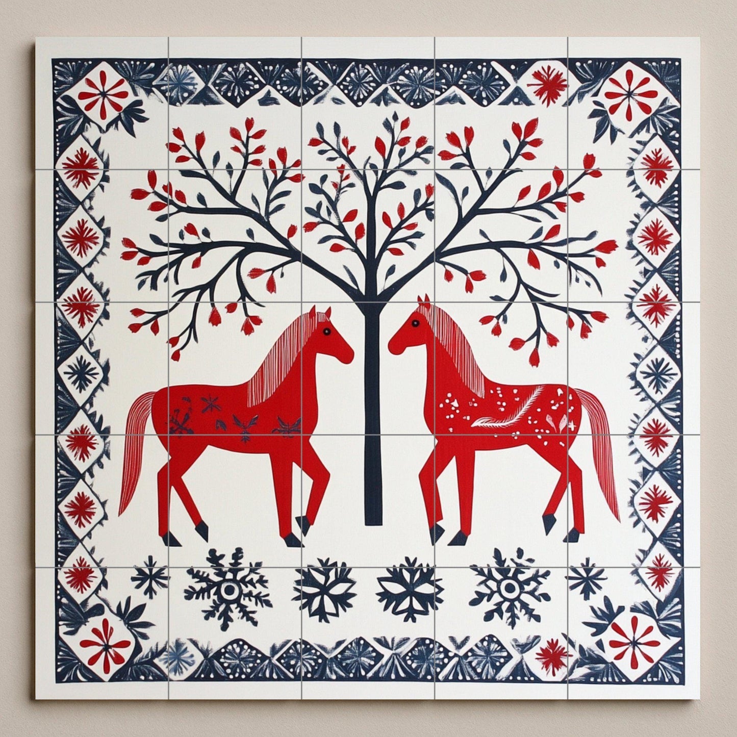 Cerámica folklórico Scandinavian · Ceramic Wall Mural — Ancient Legend Décor