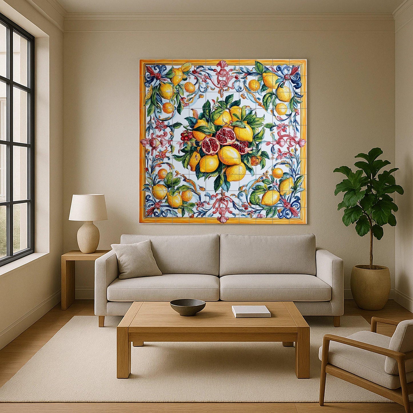 Majolique siciliana · Fresque Céramique — Décor Mural Culinaire