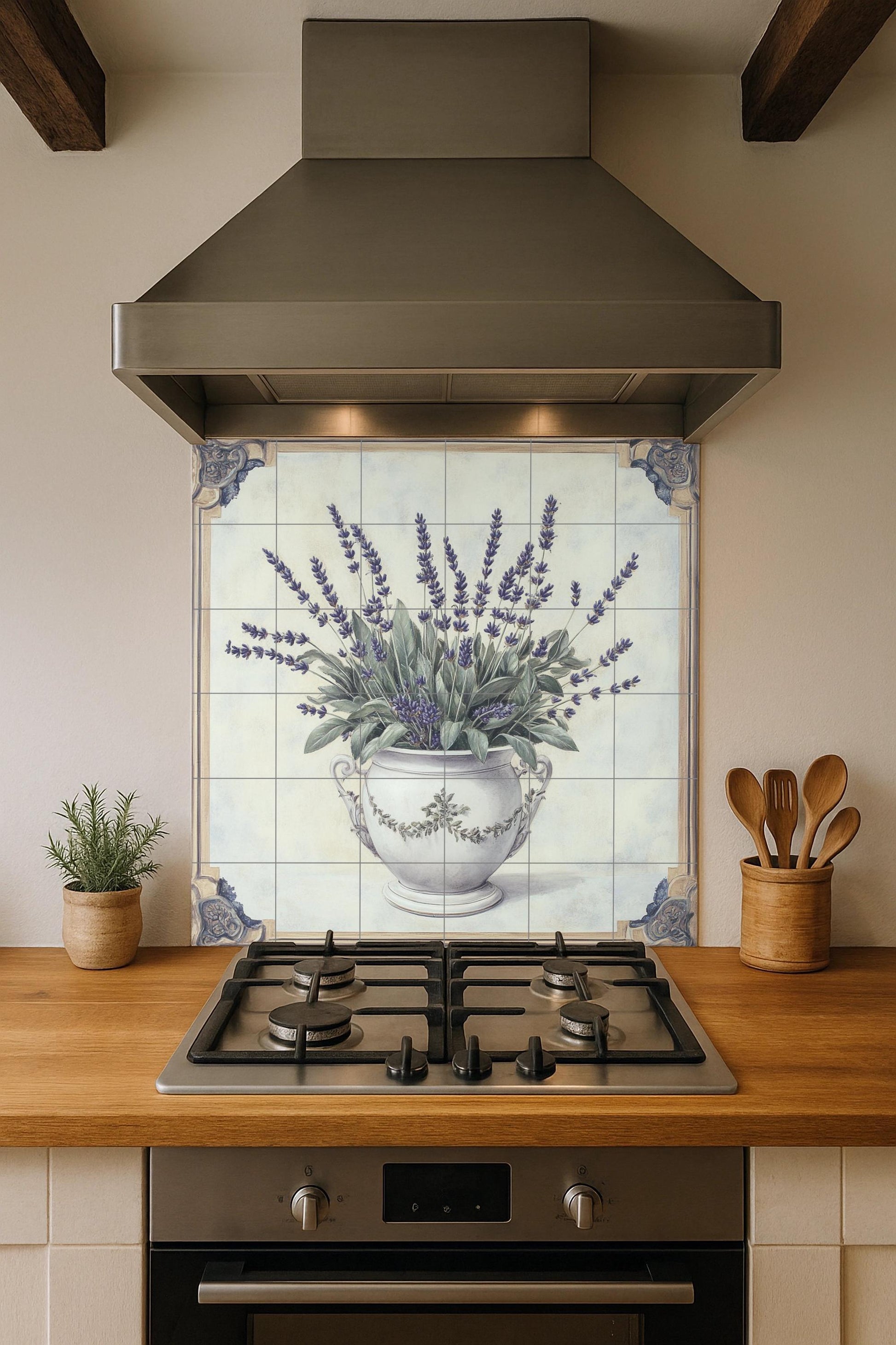 Lavender · Ceramic Wall Mural — Botanical Landscape