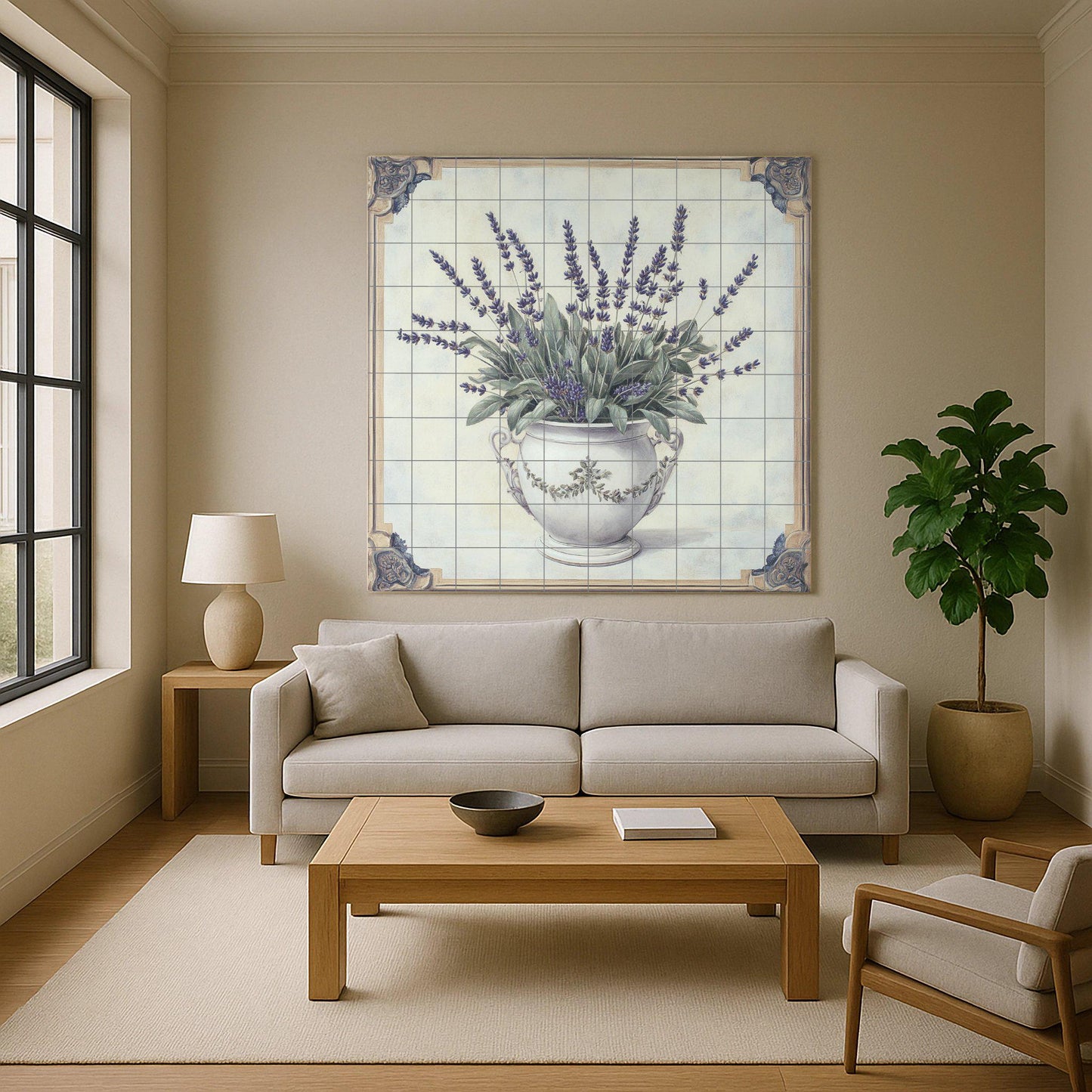 Lavender · Ceramic Wall Mural — Botanical Landscape
