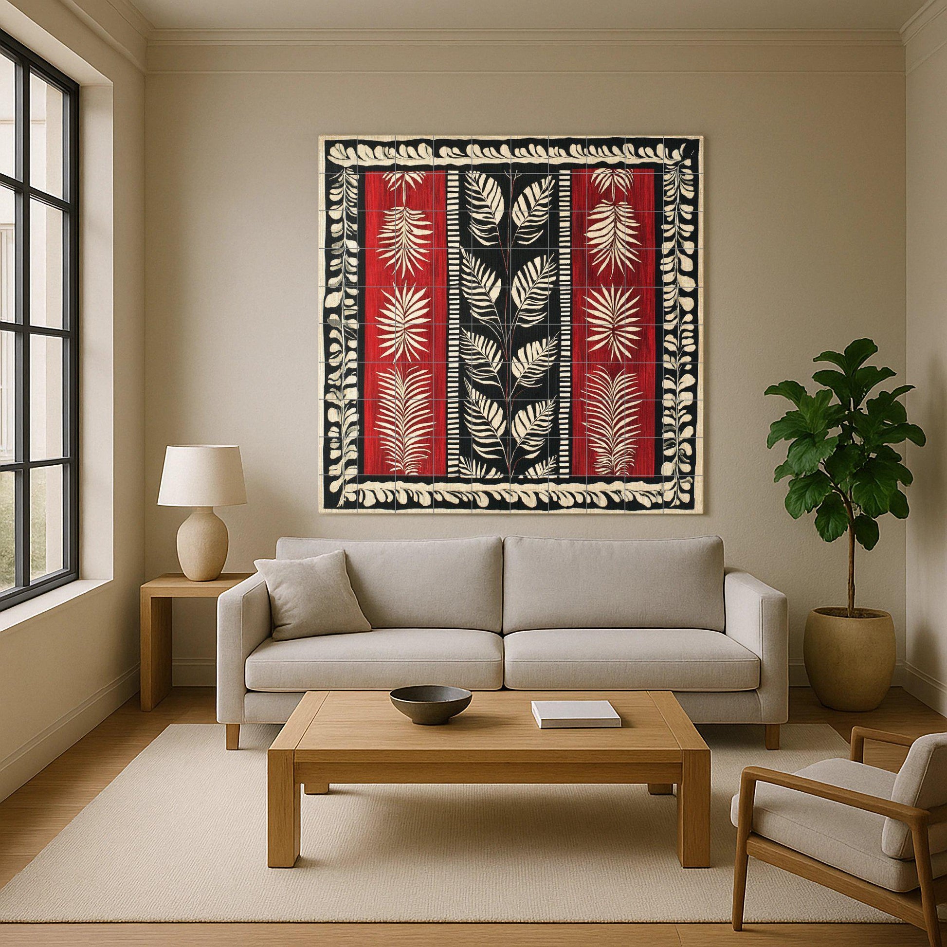 Textil granate de Surinam — Fresque Murale en Carreaux de Céramique · Fresque à Motifs Décoratifs