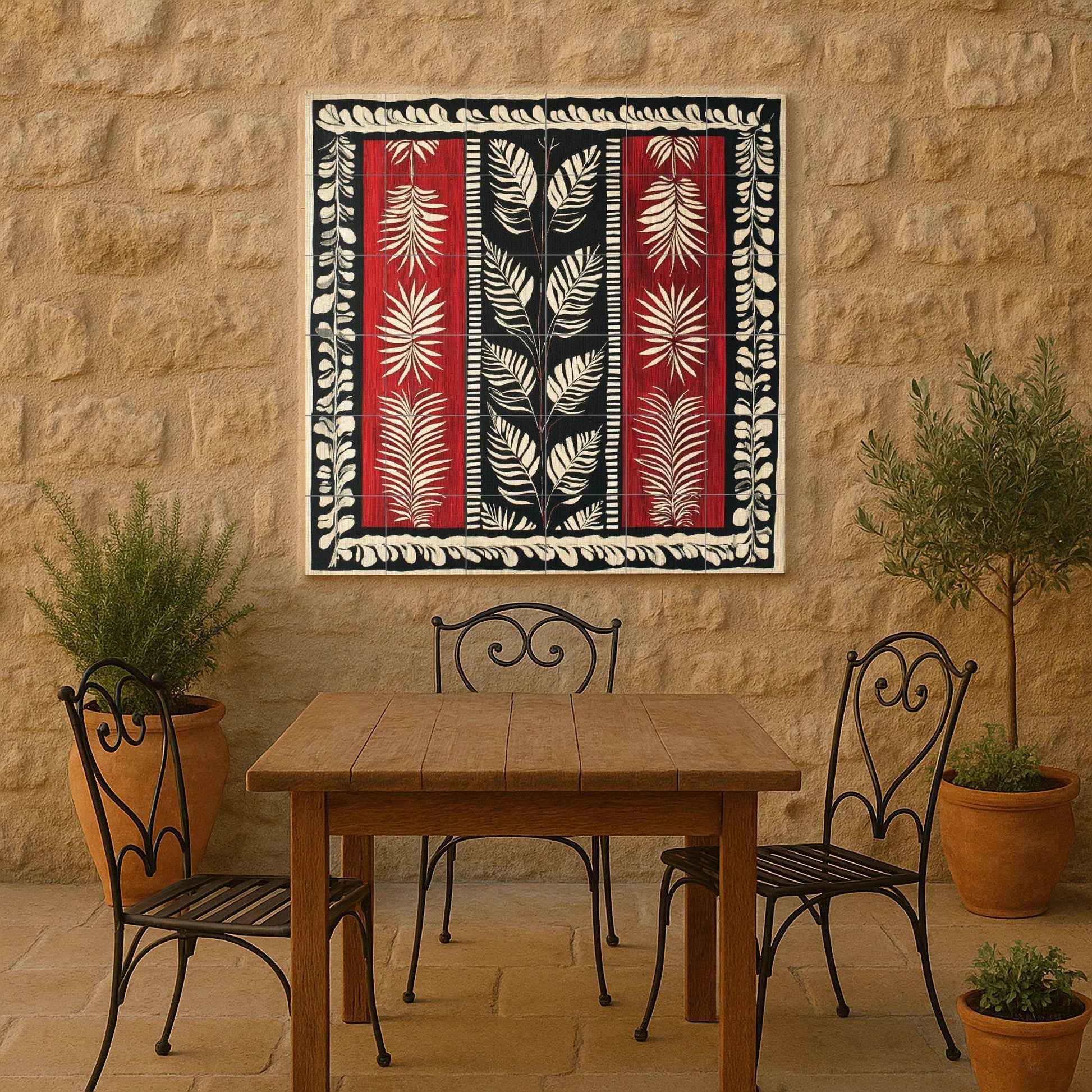 Textil granate de Surinam — Fresque Murale en Carreaux de Céramique · Fresque à Motifs Décoratifs