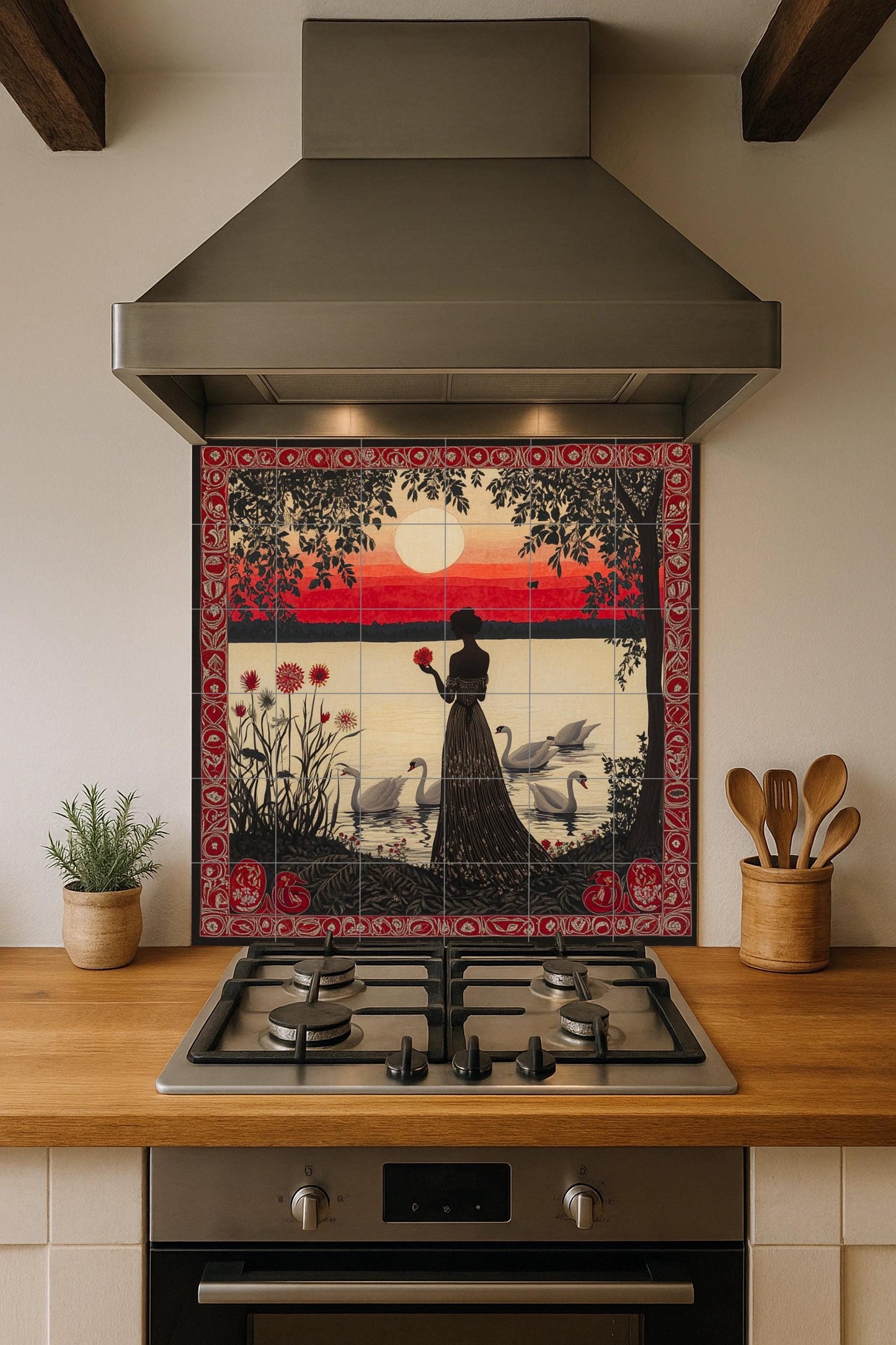 Crepuscular carmesí — Nature Wall Art · Tile Wall Art