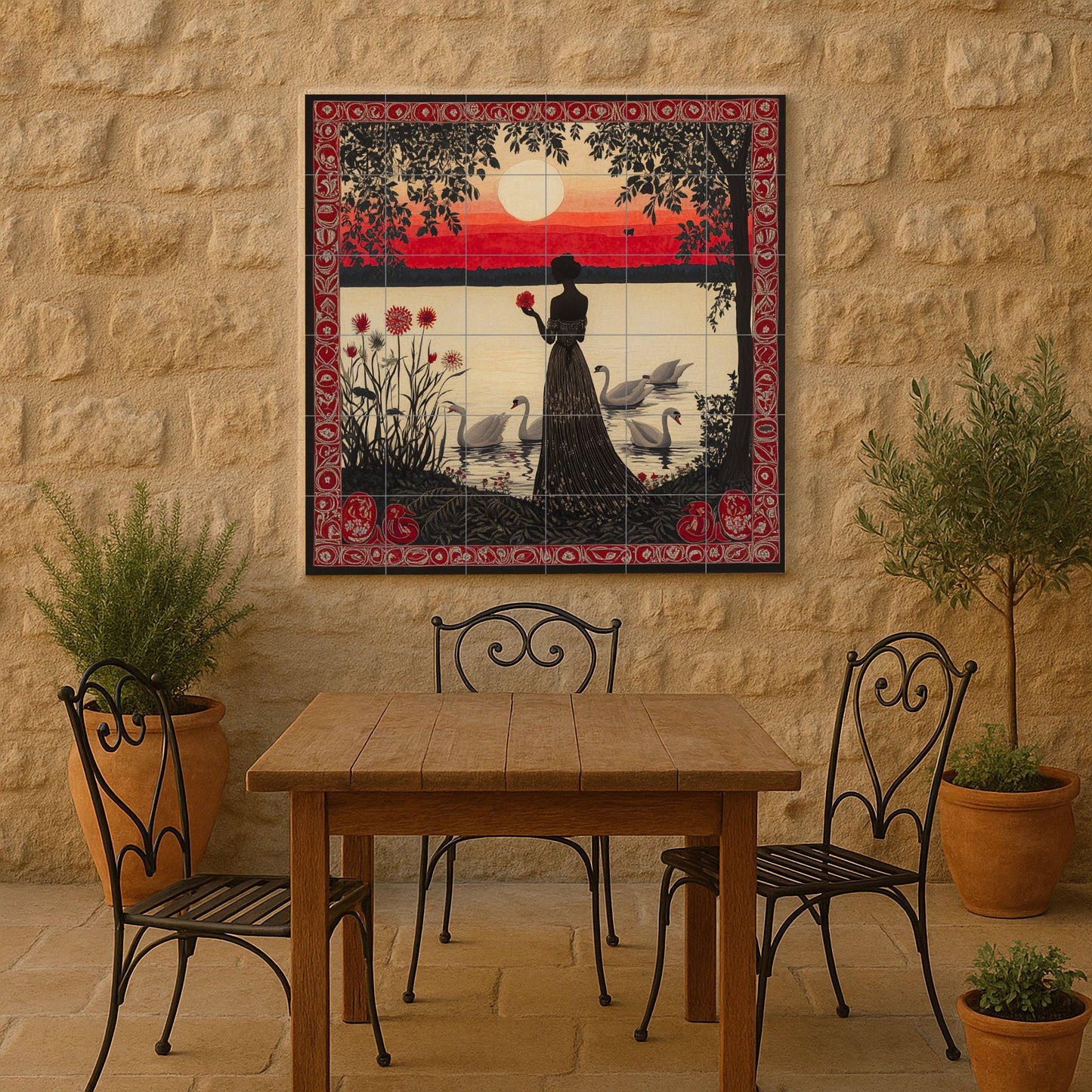 Crepuscular carmesí — Nature Wall Art · Tile Wall Art