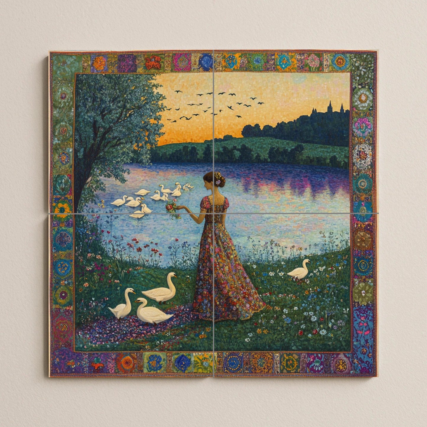 Art Nouveau · Ceramic Wall Mural — Nature Wall Art