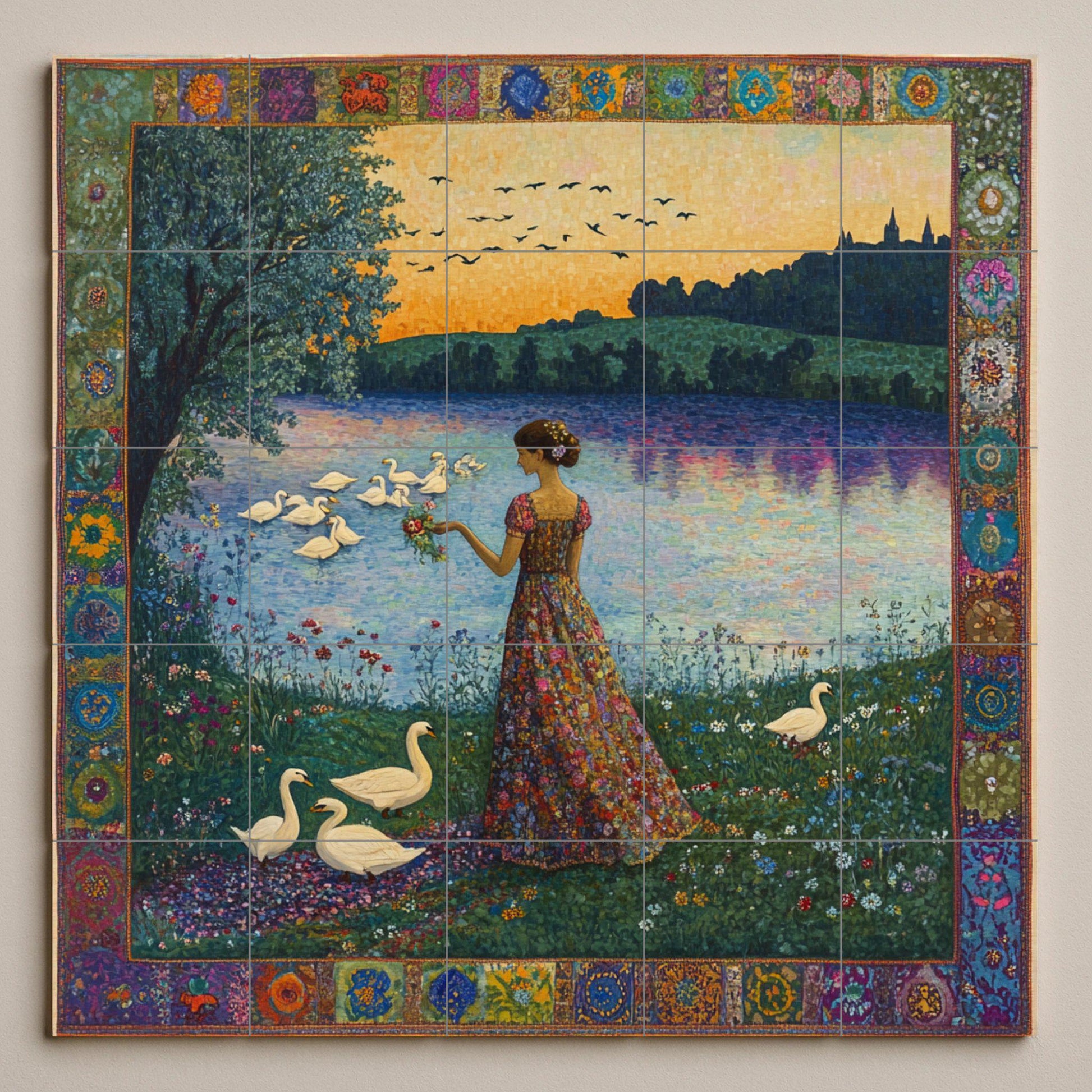 Art Nouveau · Ceramic Wall Mural — Nature Wall Art