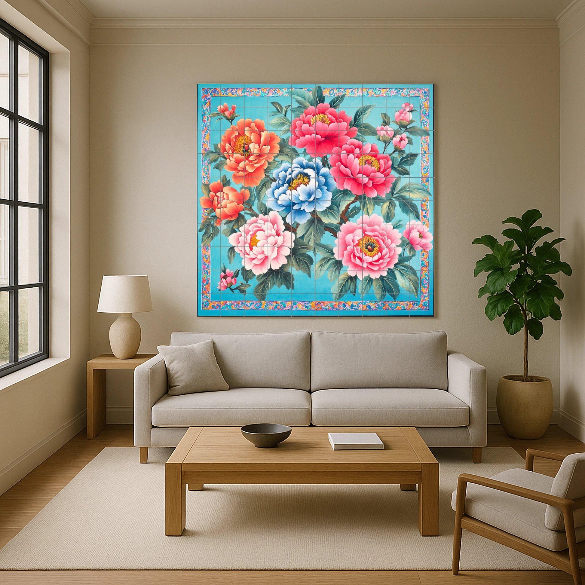 Chino · Murale Ceramico — Decoro Giardino e Natura