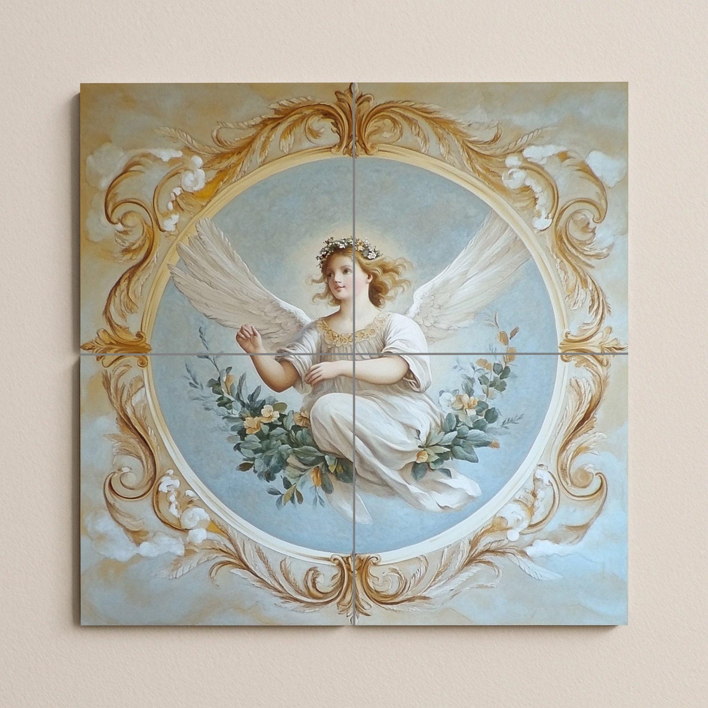 Murale in Piastrelle Angelo renacentista — Scena Mitologica
