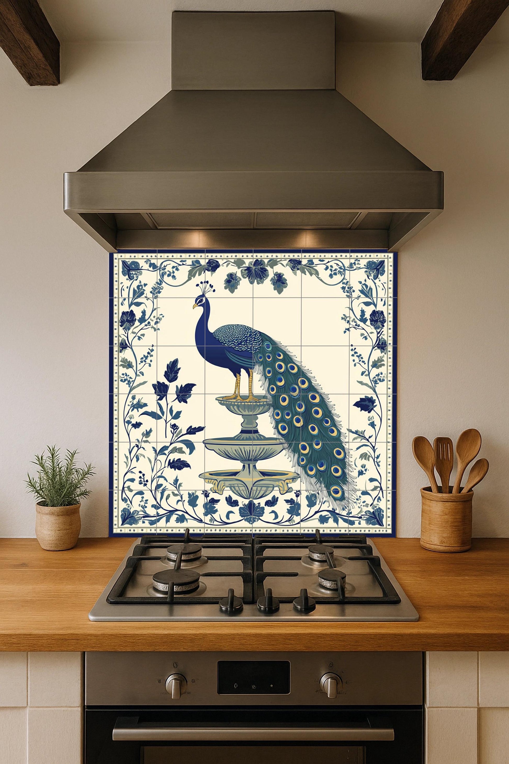 Peacock Imperial — Garden & Scenery Décor · Ceramic Tile Mural