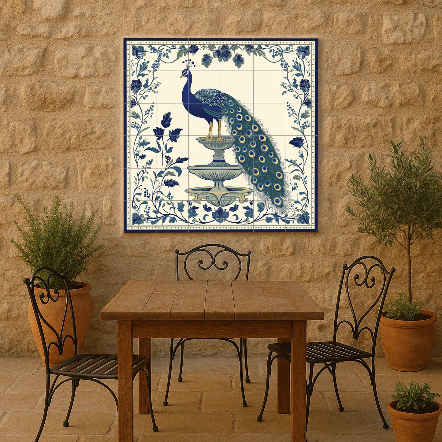 Peacock Imperial — Garden & Scenery Décor · Ceramic Tile Mural