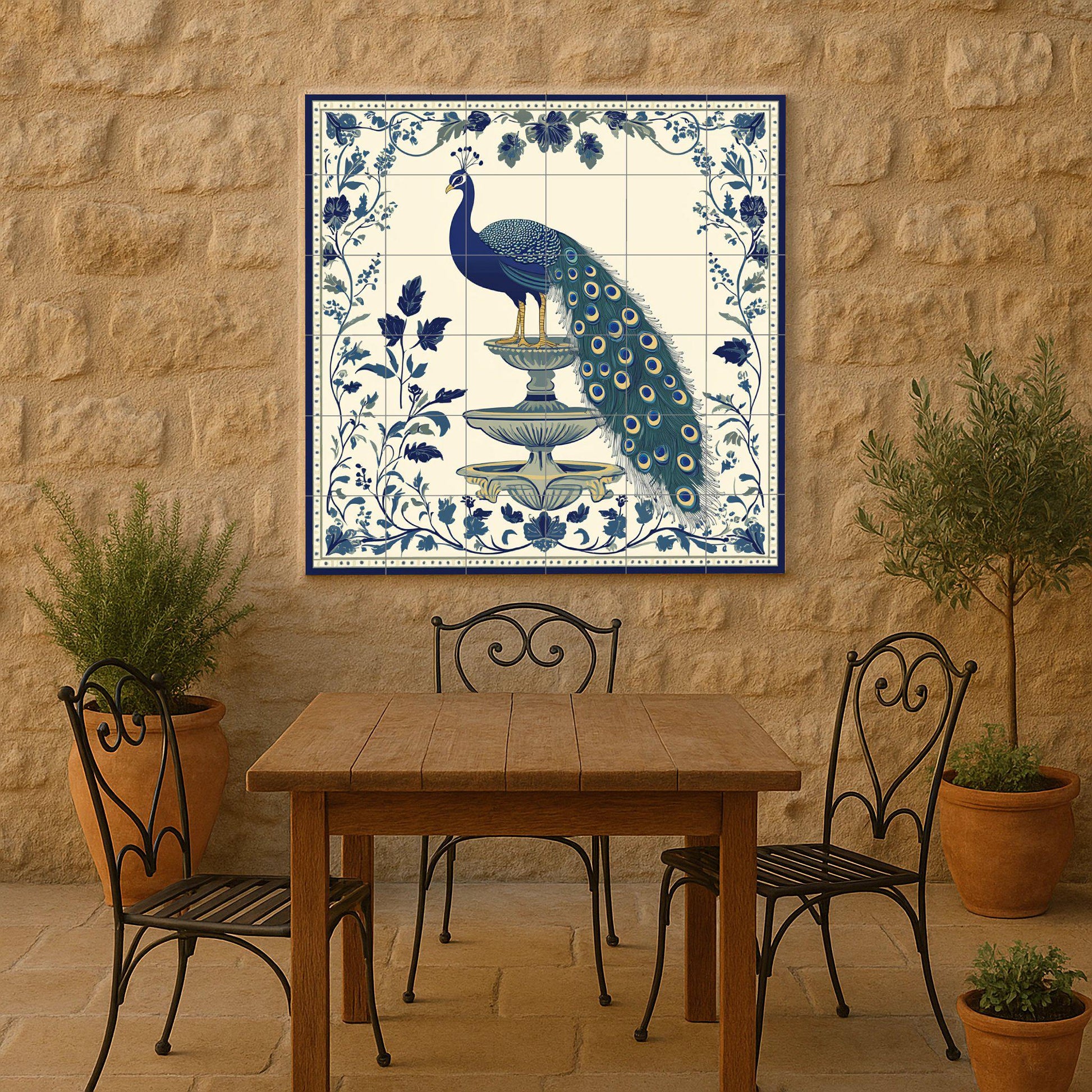 Peacock Imperial — Garden & Scenery Décor · Ceramic Tile Mural