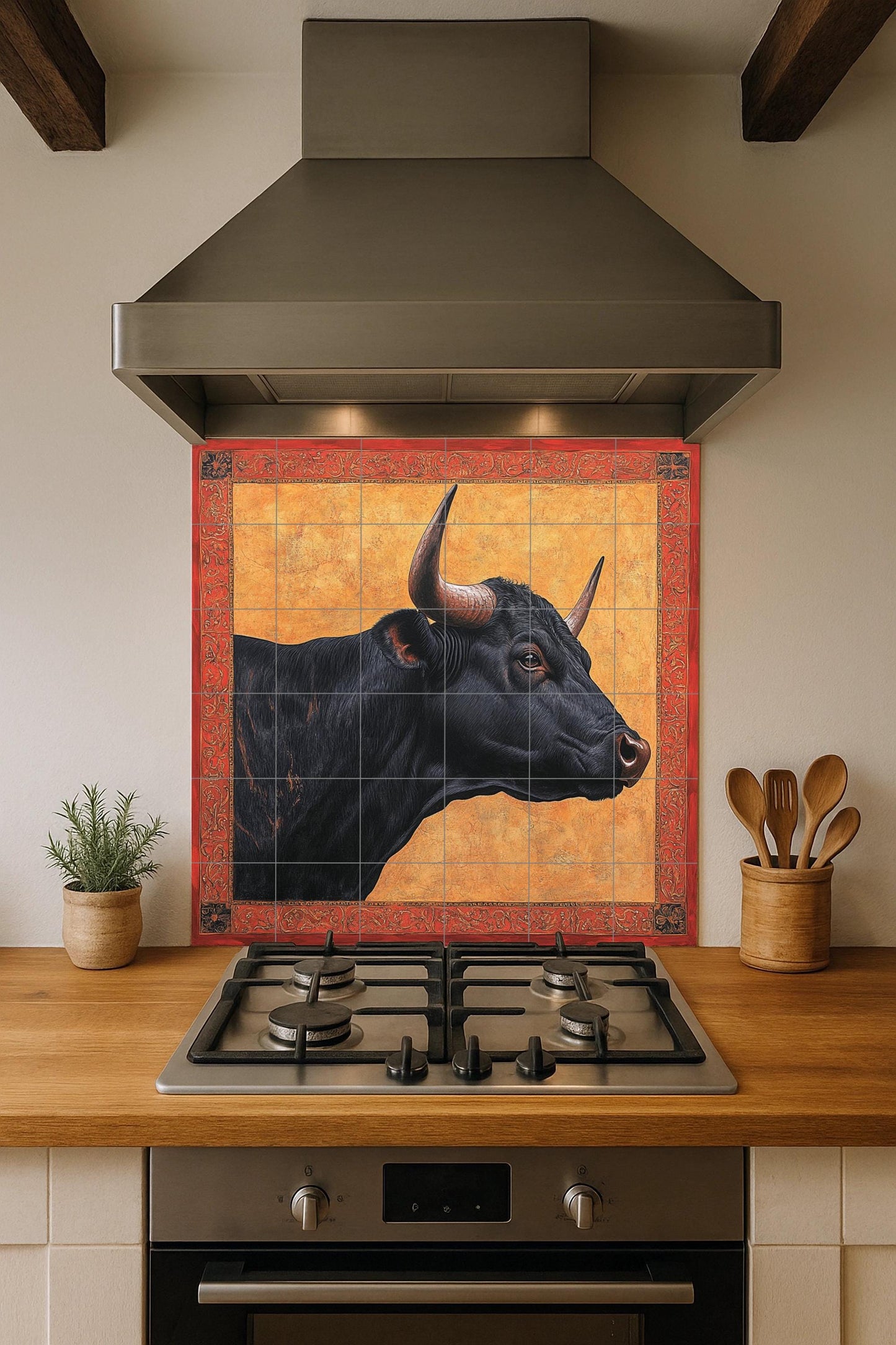 Ventas, Madrid · Murale Ceramico — Paesaggio Urbano in Piastrelle