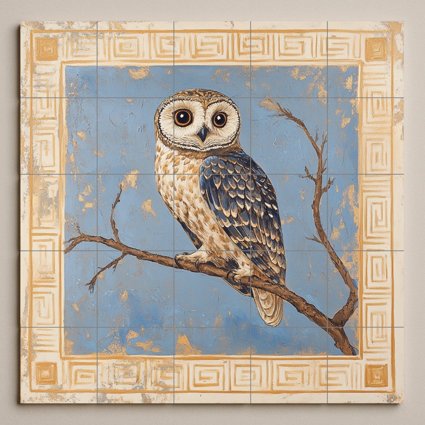 Eule ateniense · Keramik-Wandbild — Vogel- & Tier-Wandbild
