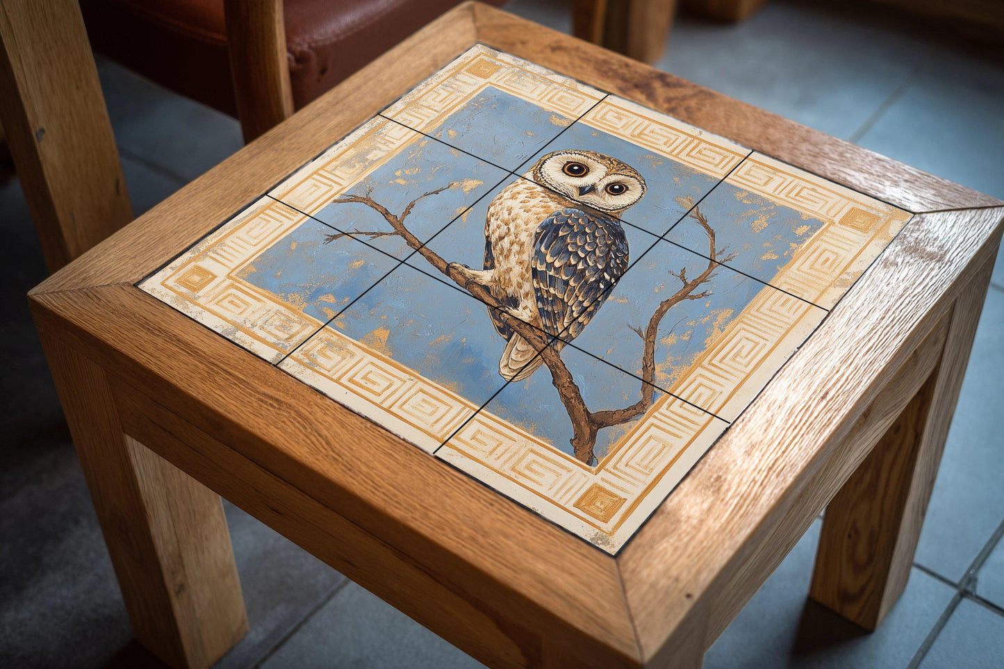 Eule ateniense · Keramik-Wandbild — Vogel- & Tier-Wandbild