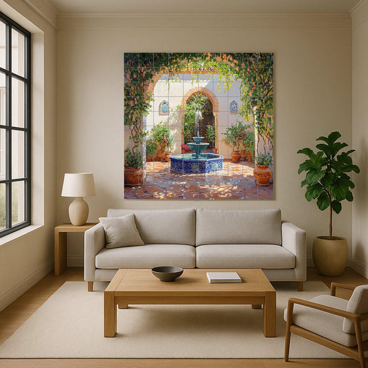 Mural cerámico de un patio andaluz
