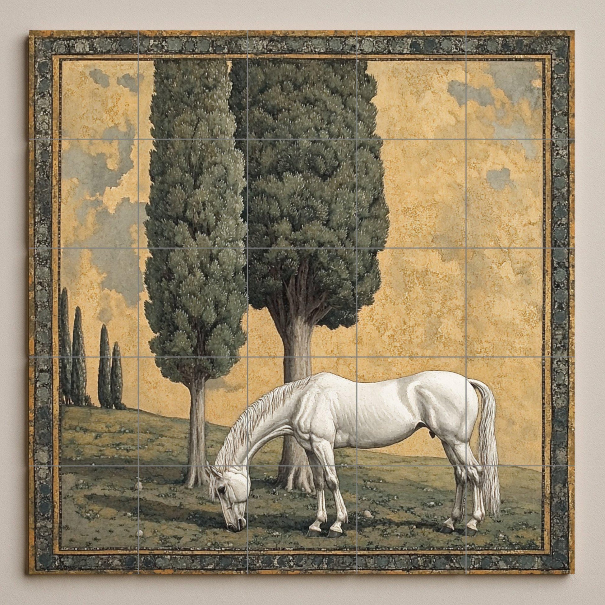 Ceramic Tile Mural: "Grace Pastoral — Bird & Beast Mural